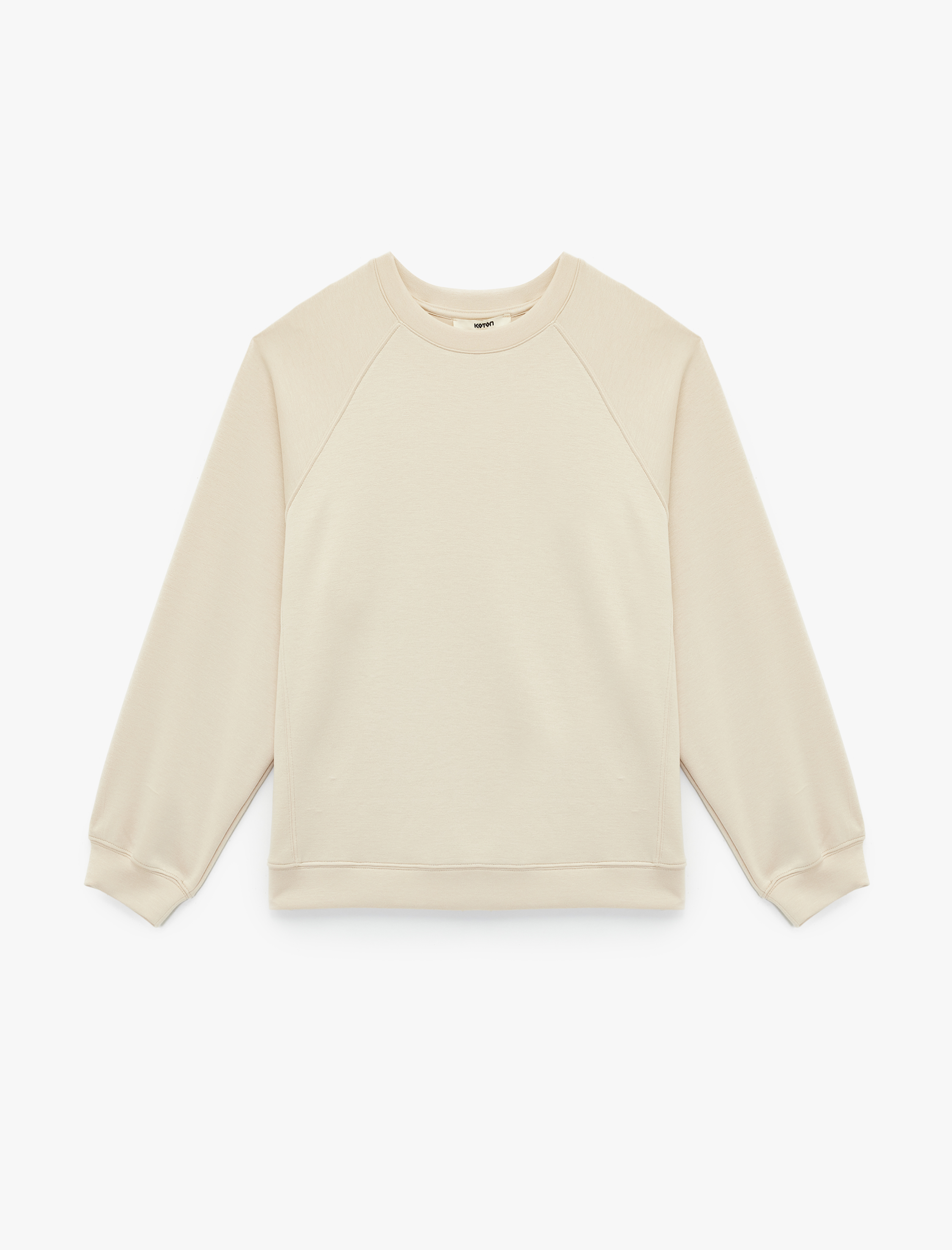   Scuba Kumaş Uzun Kollu Bisiklet Yaka Basic Sweatshirt