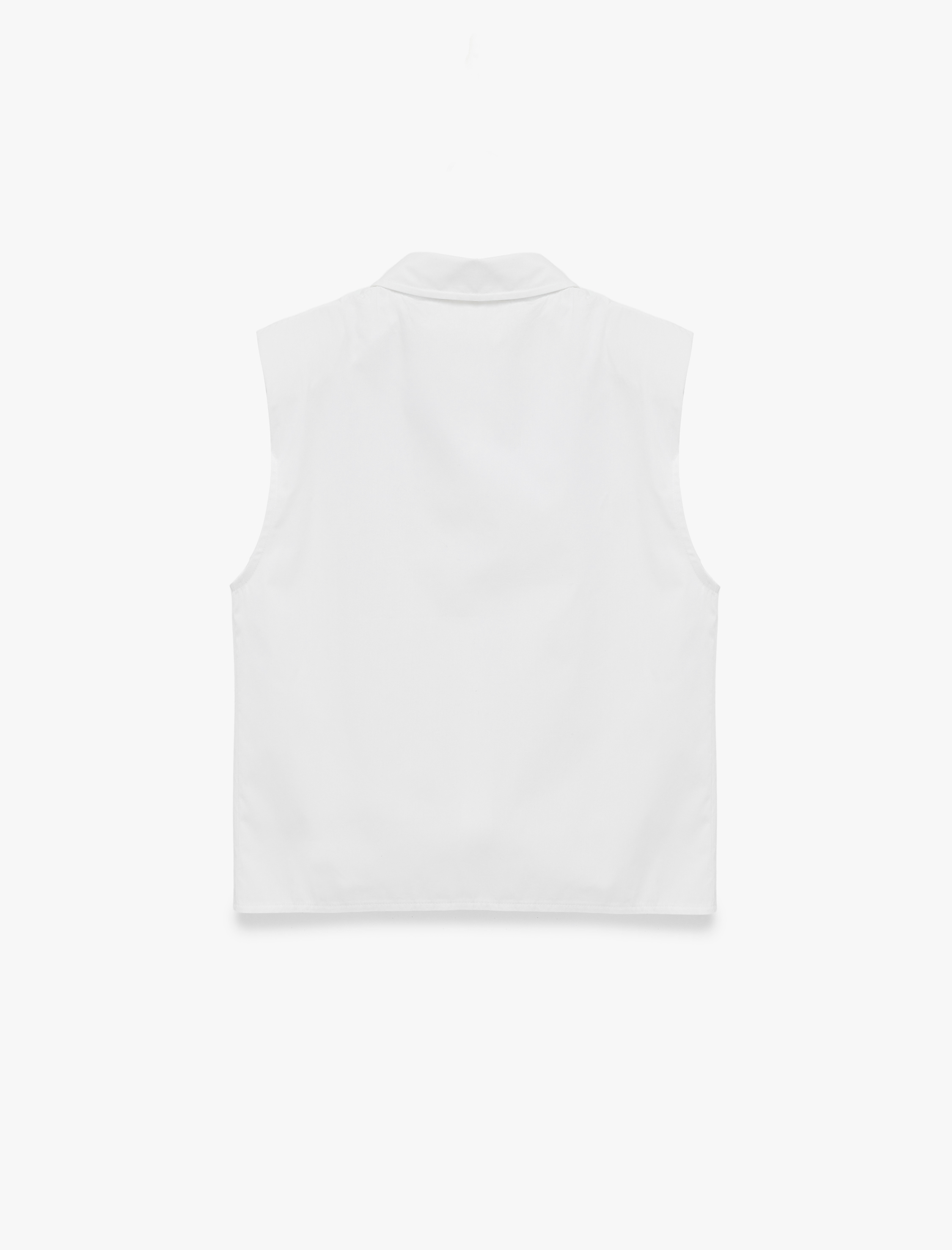   Regular Fit Klasik Yaka Pamuklu Kolsuz Taşlı Gömlek