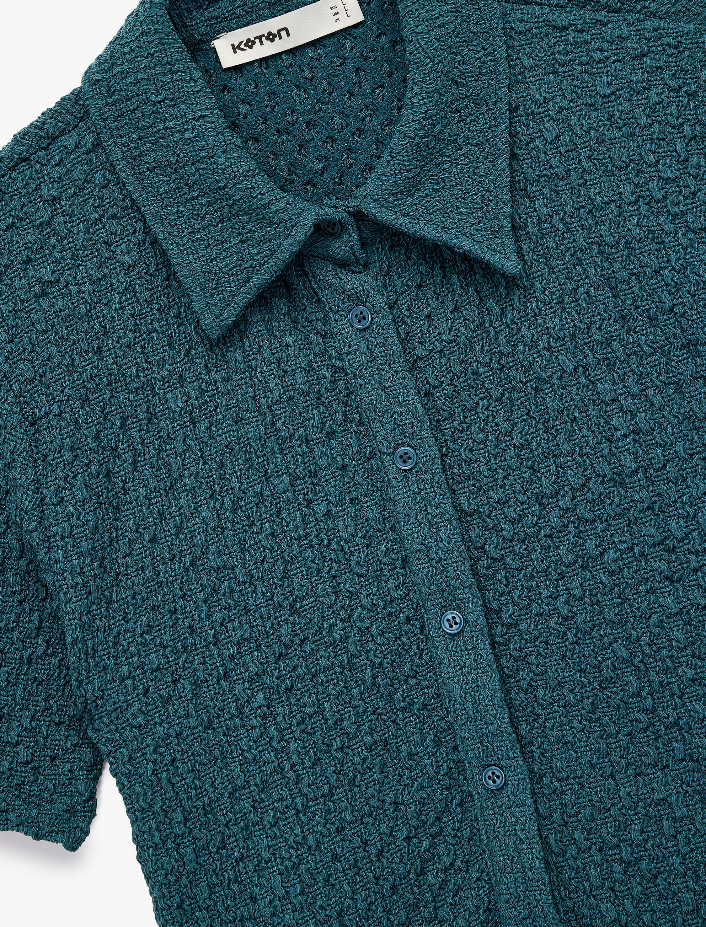   Bürümcük Kumaş Slim Fit Kısa Kollu Gömlek