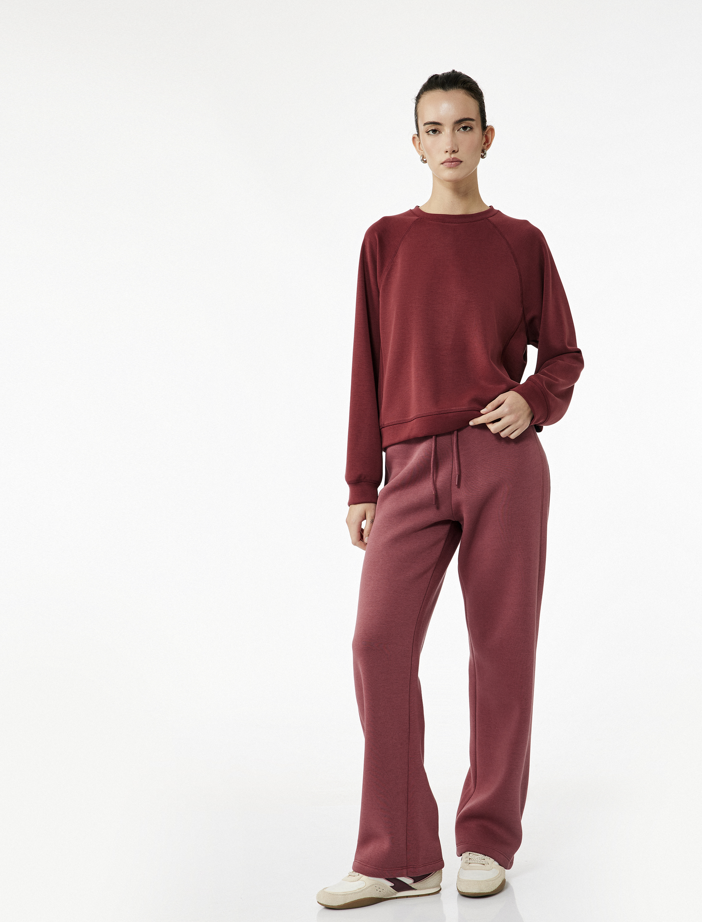   Üç İplik Beli Bağcıklı Geniş Paça Eşofman Altı