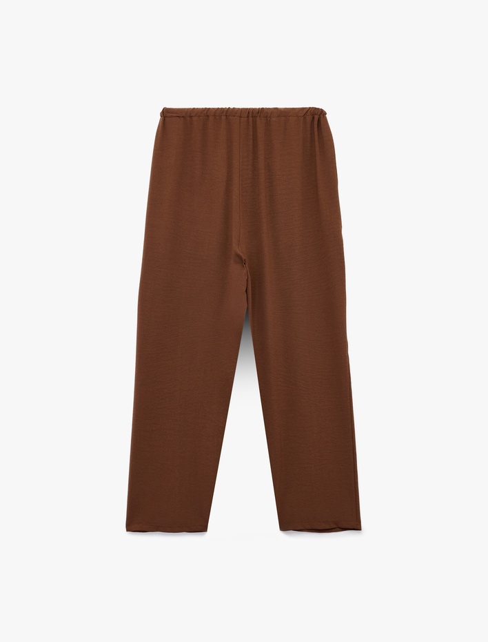  Aerobin Kumaş Beli Bağcıklı Cepli Havuç Pantolon