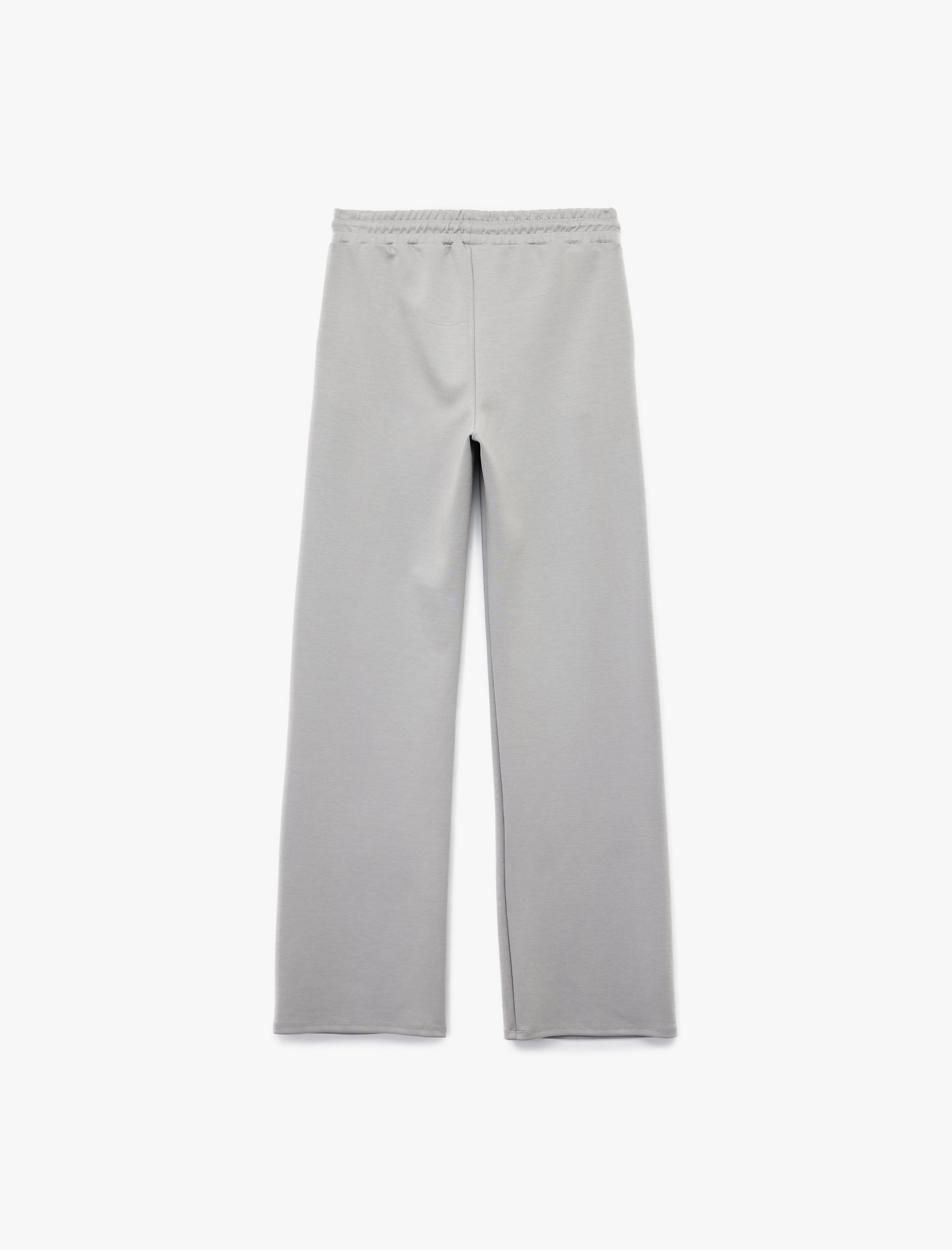   Yüksek Bel Cep Detaylı Beli Bağcıklı Modal Karışımlı Geniş Paça Eşofman Altı