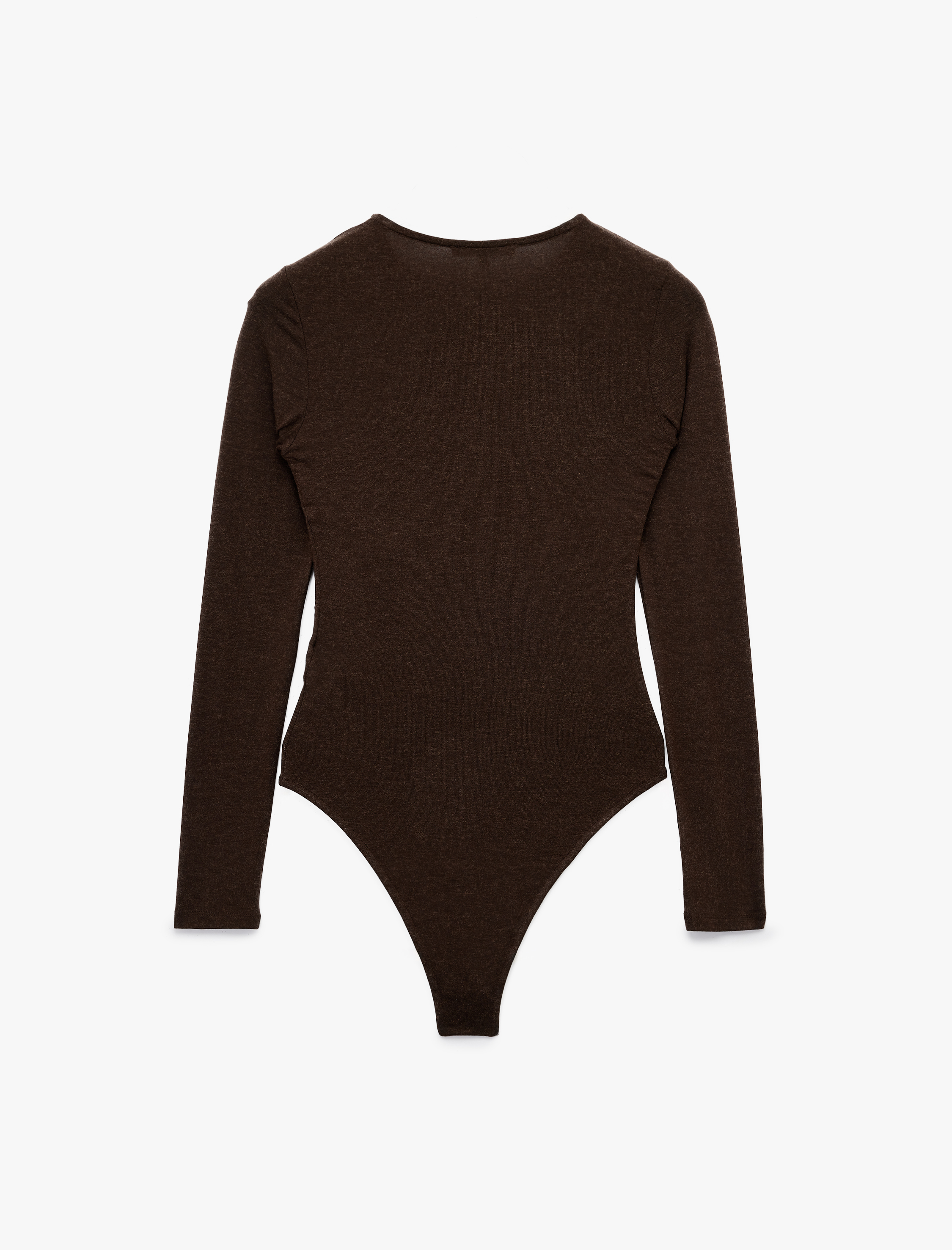   Koyun Yünü Karışımlı Slim Fit Uzun Kollu Bisiklet Yaka Bodysuit