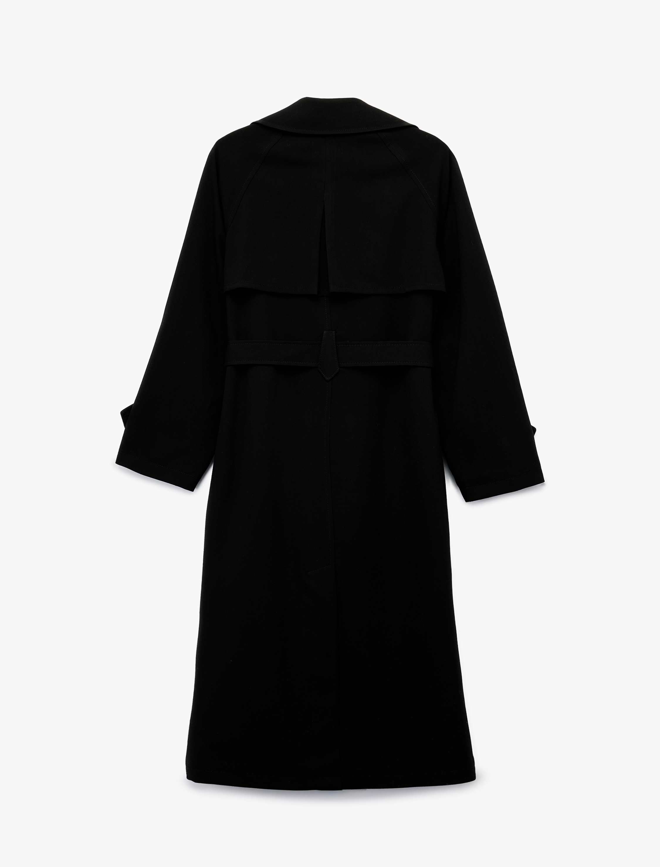   Astarlı Cepli Kruvaze Uzun Kollu Gabardin Trençkot