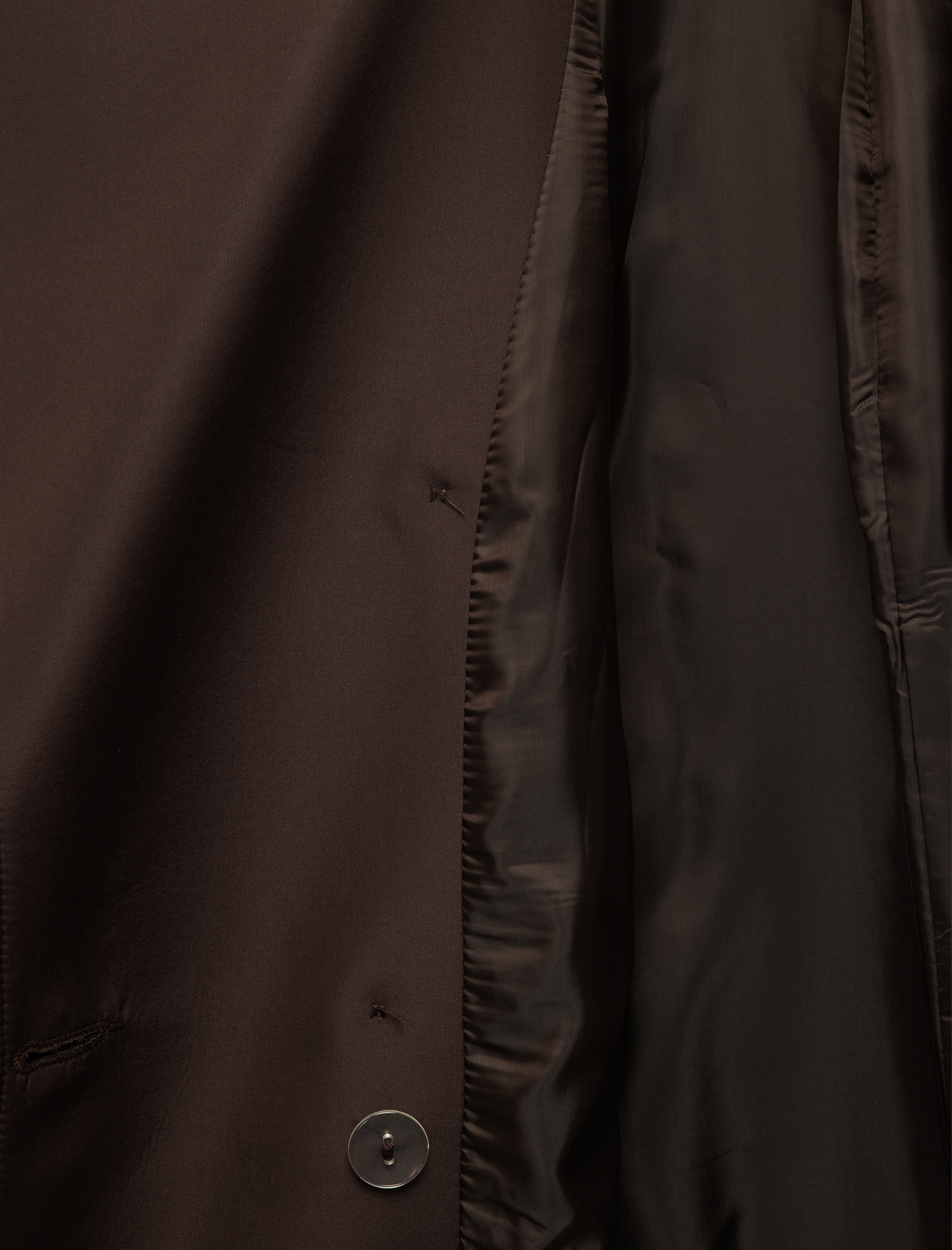   Uzun Kollu Kemerli Cepli Kruvaze Gabardin Trençkot