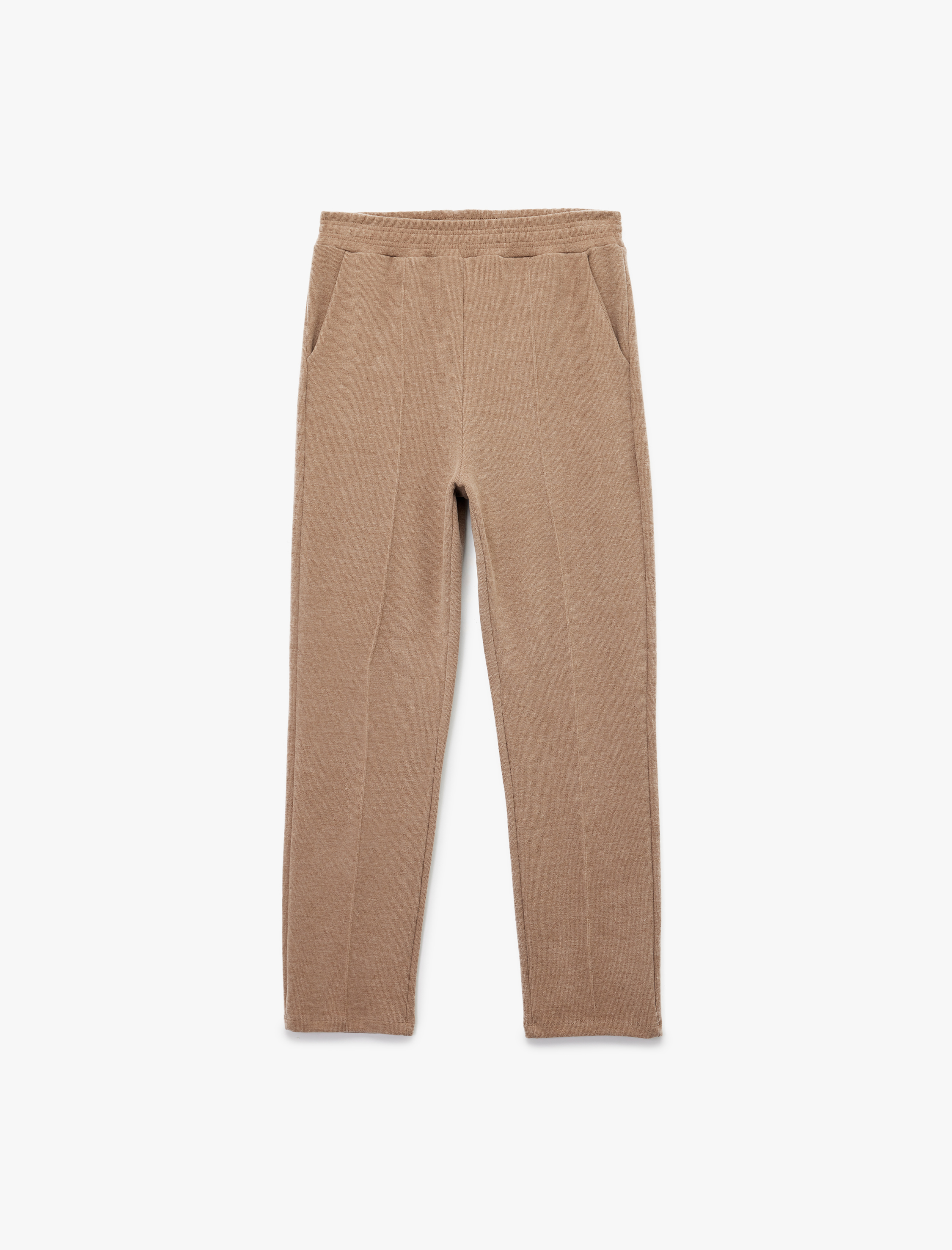   Slim Fit Nervürlü Yan Cepli Eşofman Pantolon