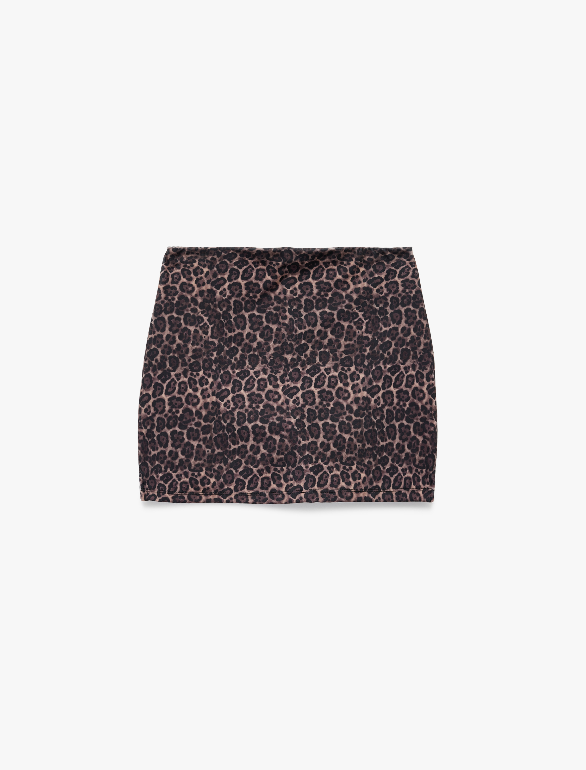   Yüksek Bel Slim Fit Leopar Baskılı Spor Şort Etek