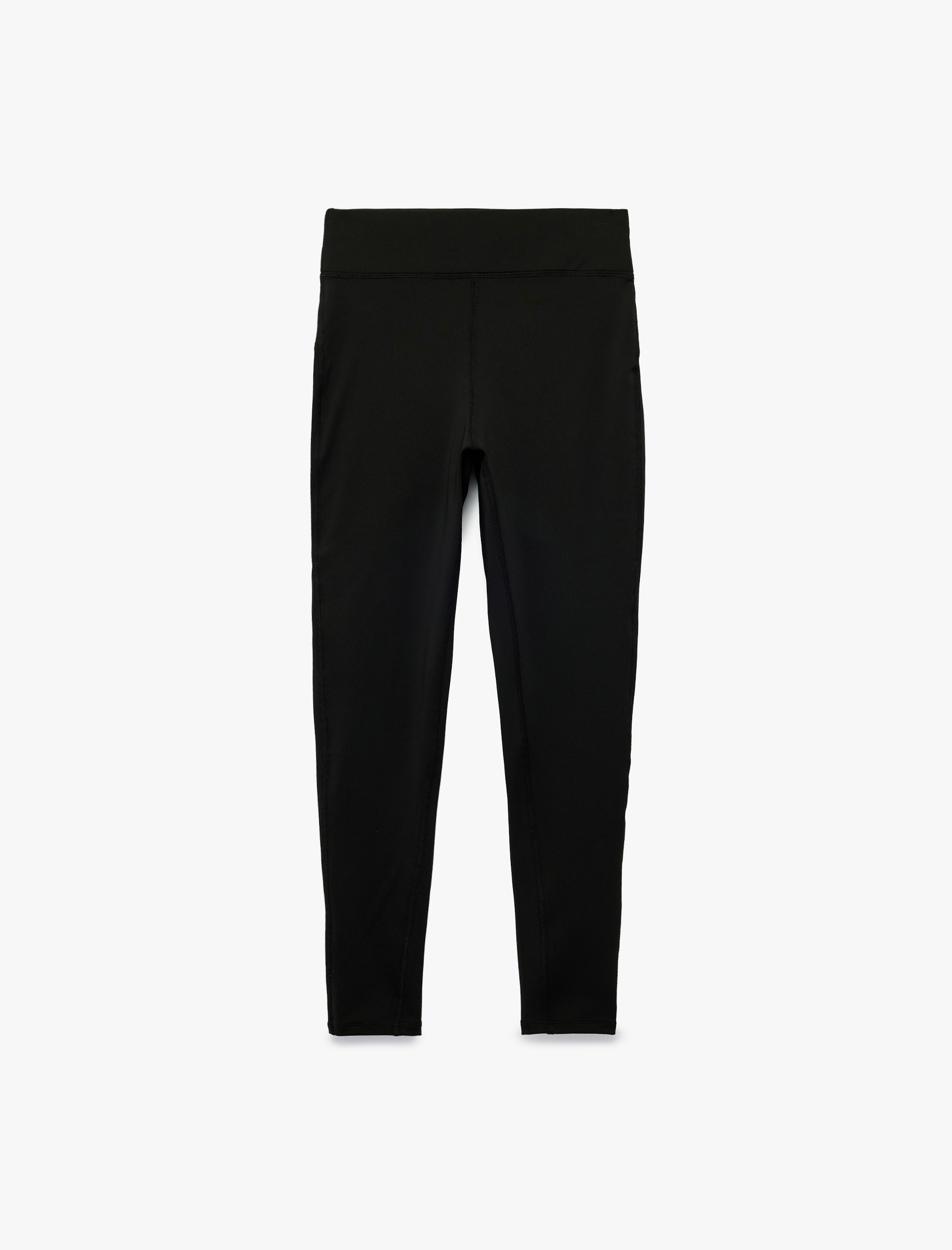 Yüksek Bel Dikiş Detaylı Slim Fit İnterlok Spor Tayt