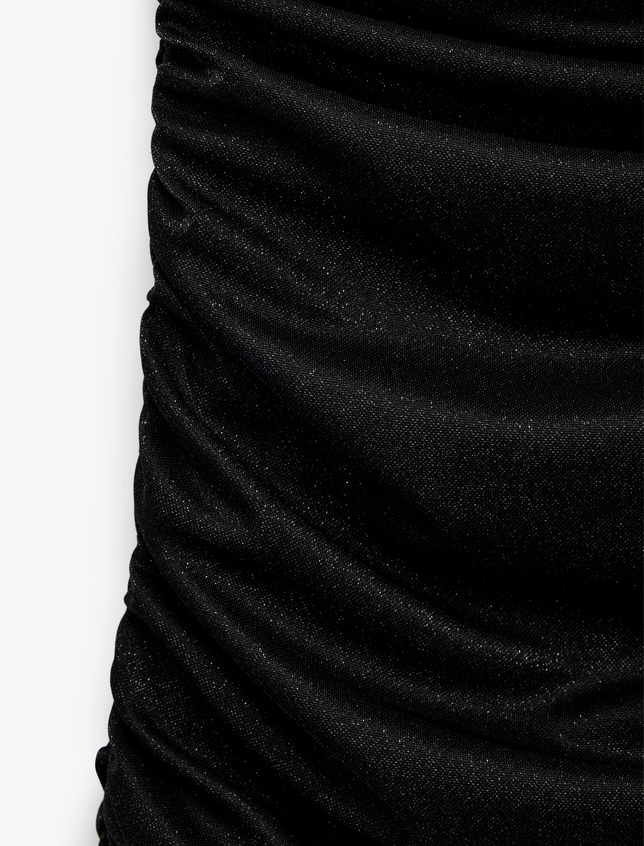   Simli Tek Omuz Uzun Kollu Drapeli Mini Abiye Elbise