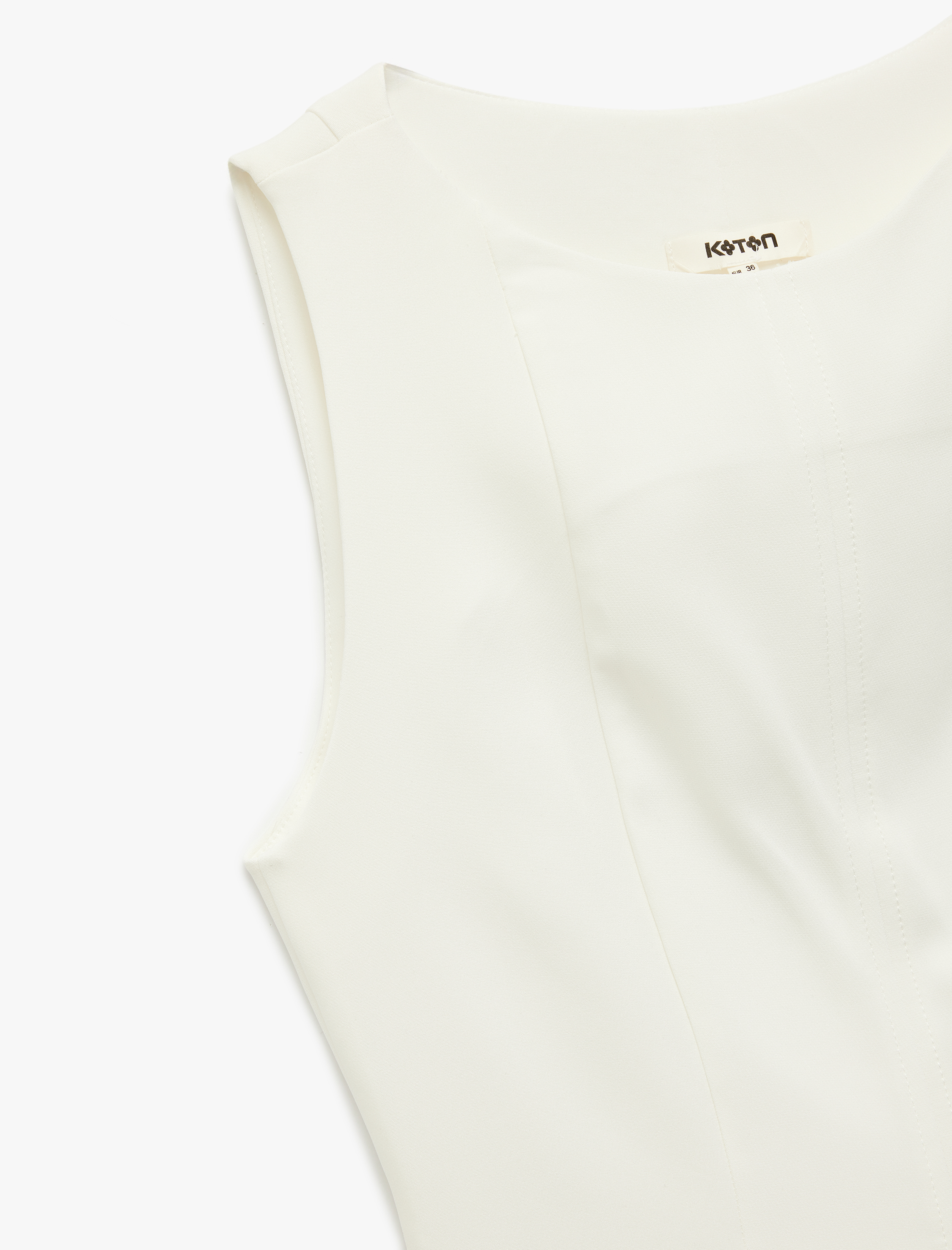   Dar Kalıp Bisiklet Yaka Kolsuz Peplum Bluz