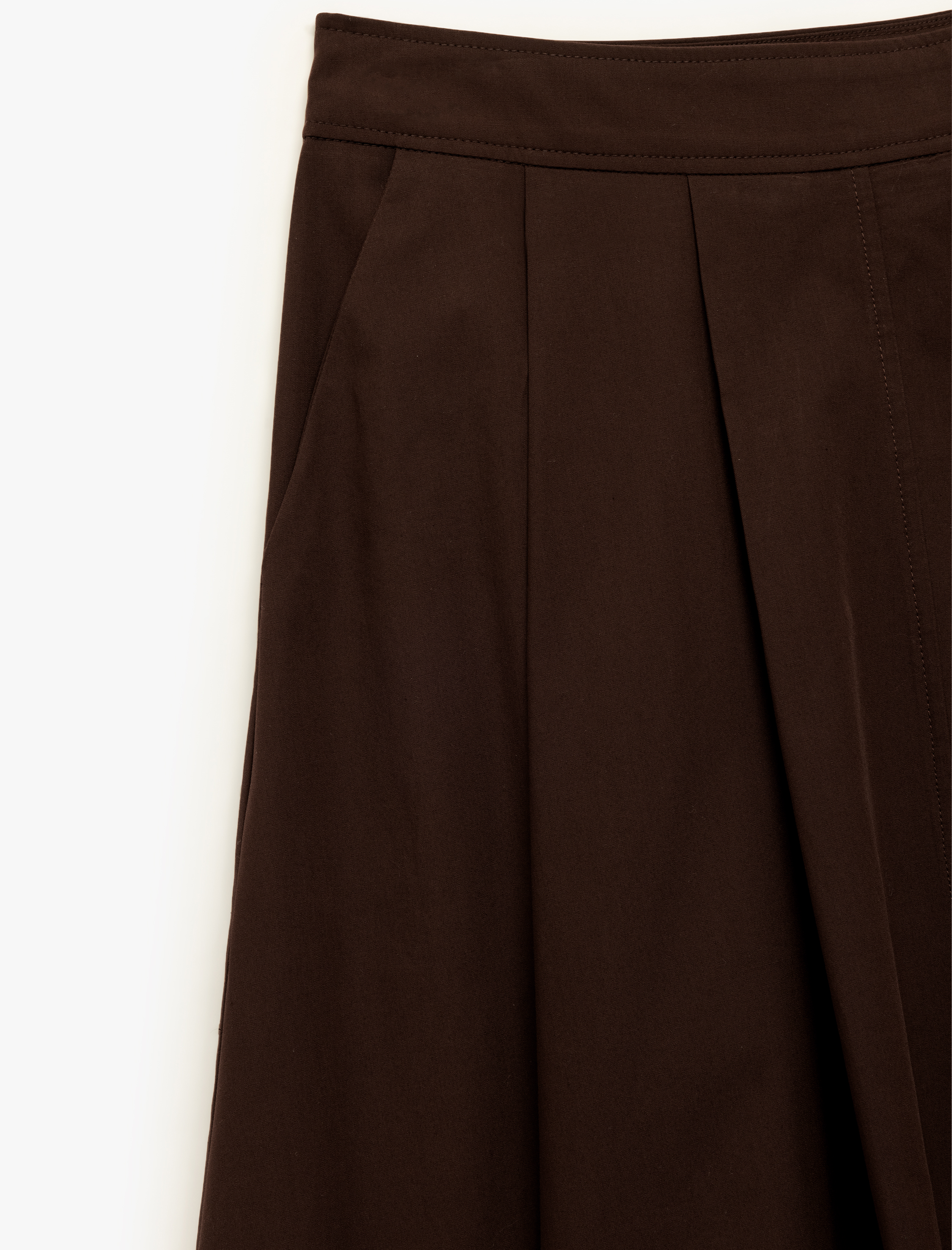   Pamuklu Cepli Pile Detaylı Midi Poplin Kloş Etek