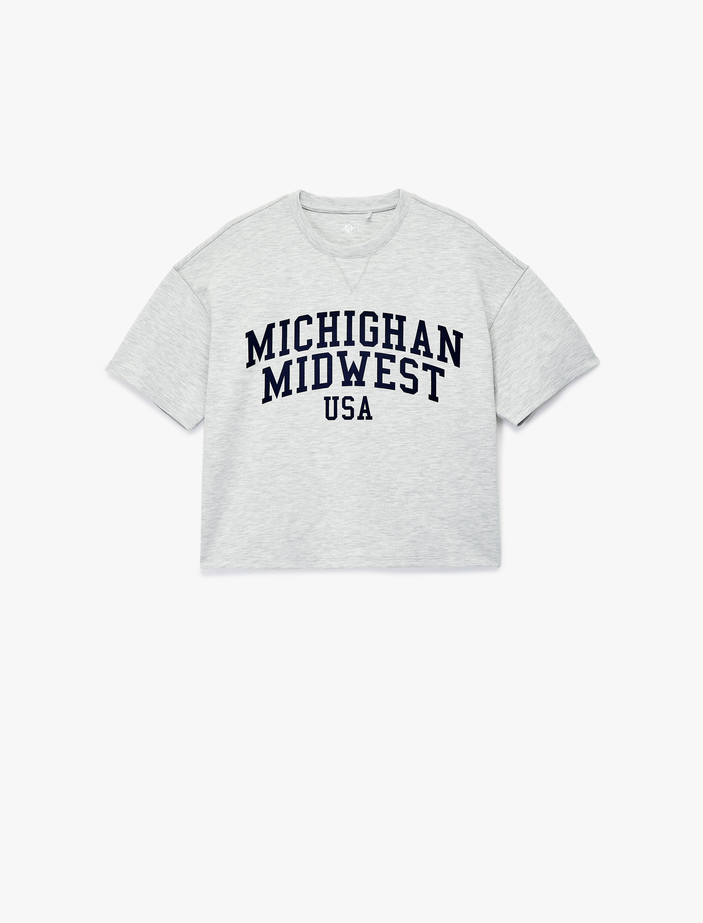   Kısa Kollu Bisiklet Yaka Oversize Spor Sweatshirt