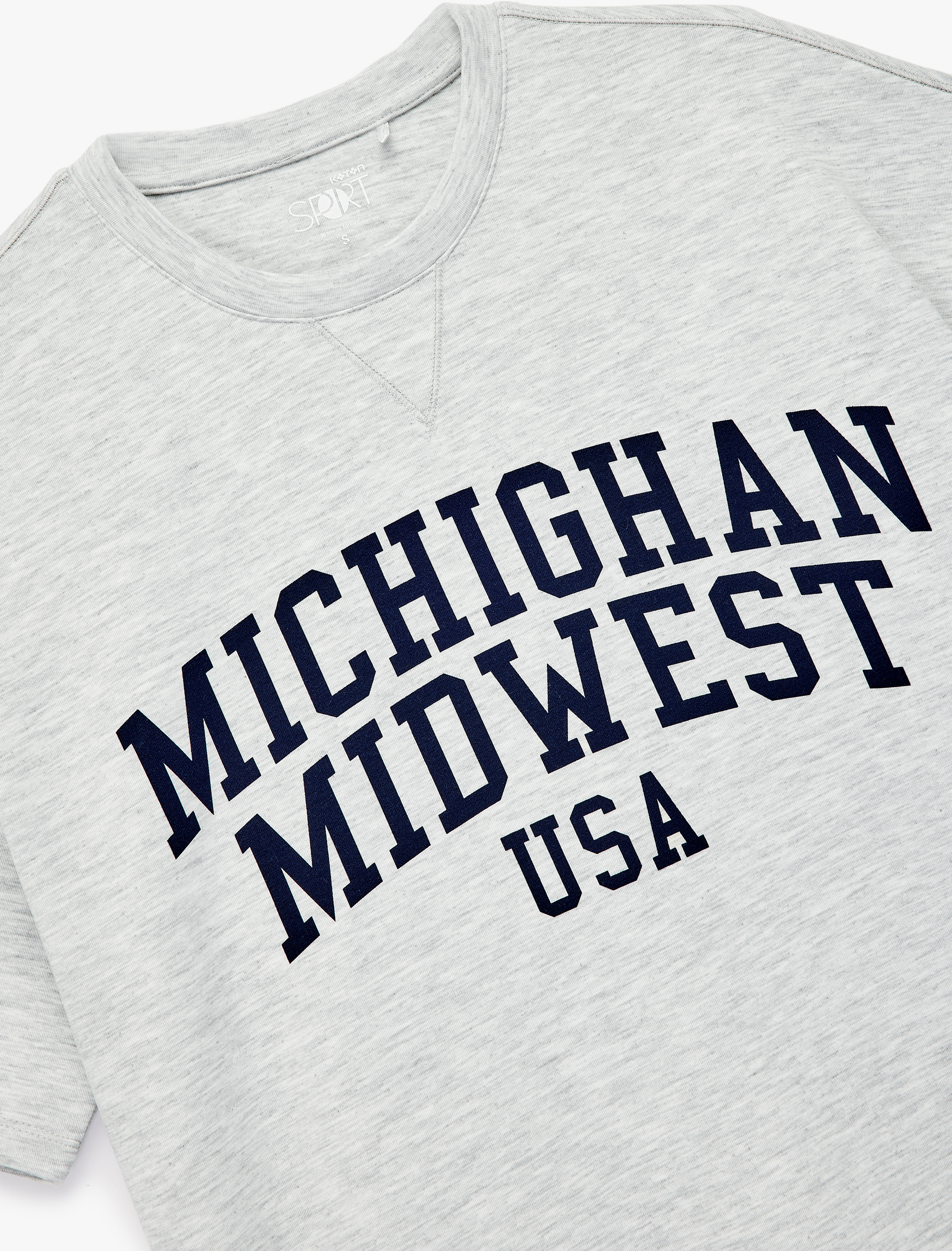   Kısa Kollu Bisiklet Yaka Oversize Spor Sweatshirt