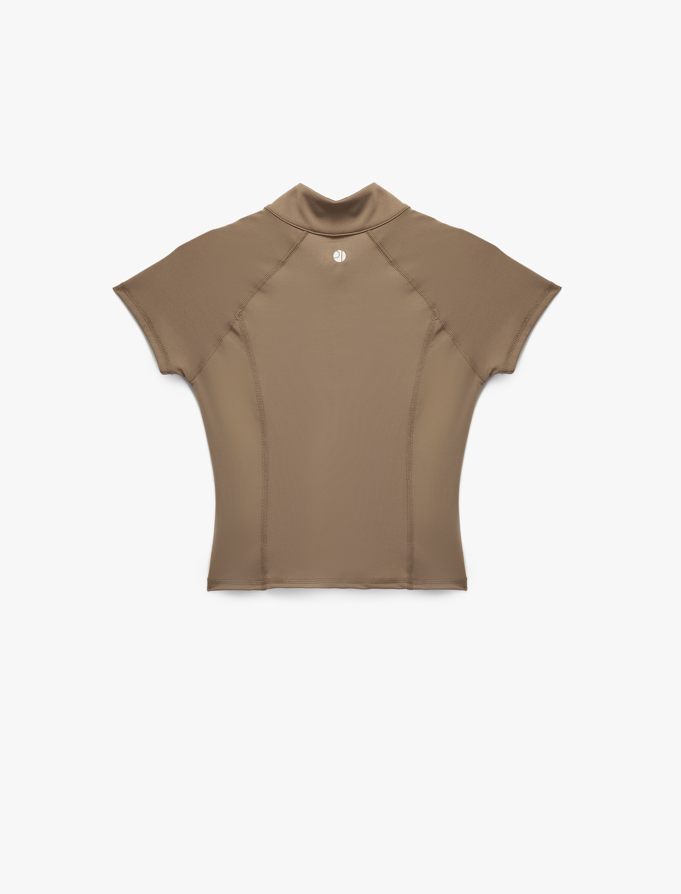   Dik Yaka Fermuarlı Slim Fit Spor Tişört