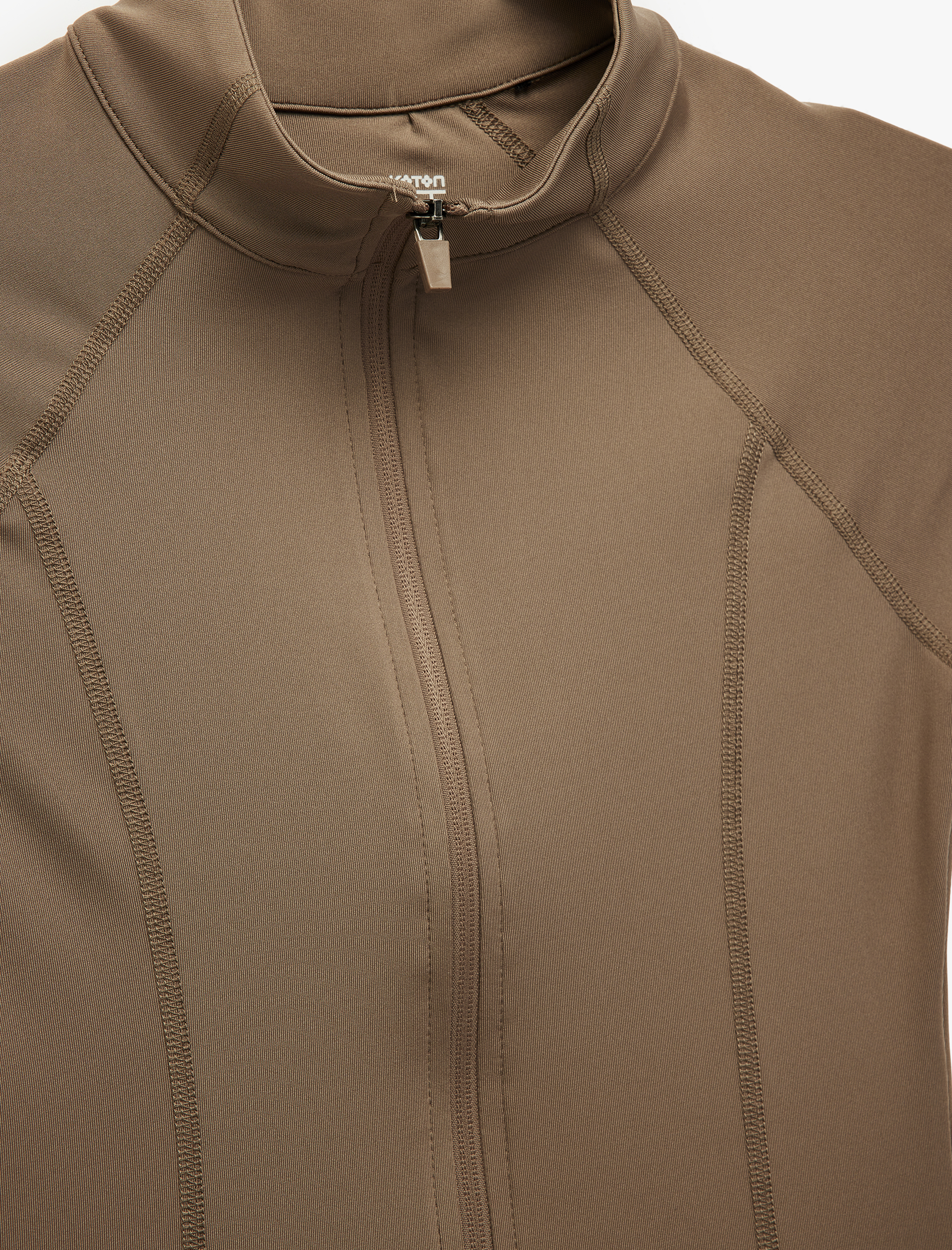   Dik Yaka Fermuarlı Slim Fit Spor Tişört