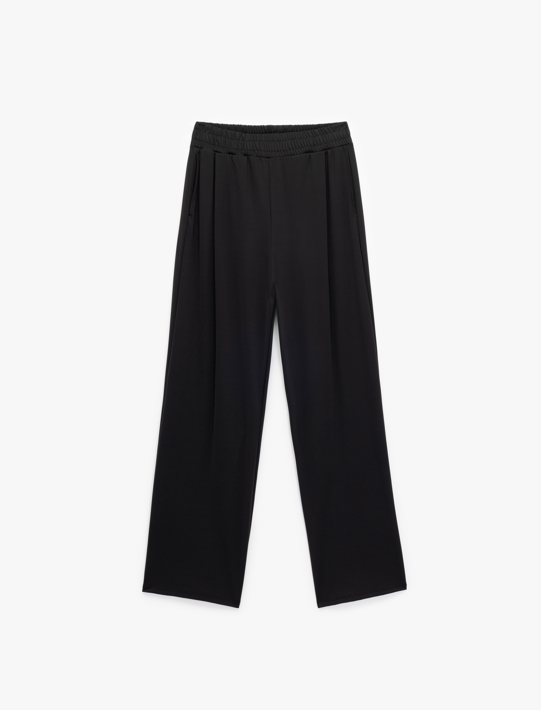   Cepli Rahat Kalıp Yüksek Bel Geniş Paça Spor Eşofman Altı