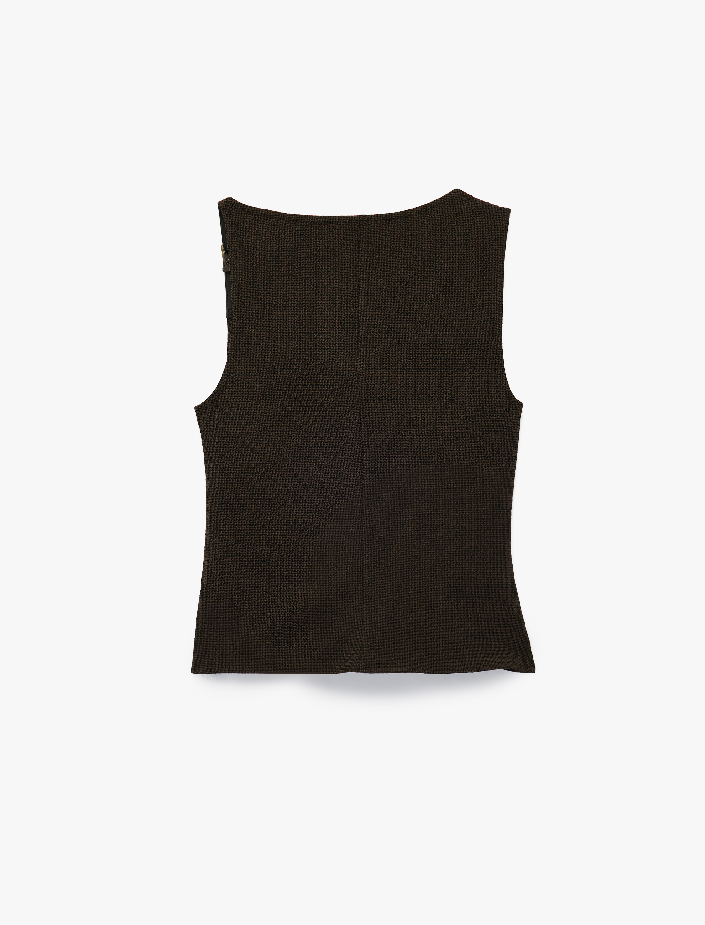   Drapeli Degaje Yaka Kemer Detaylı Viskon Karışımlı Kolsuz Bluz