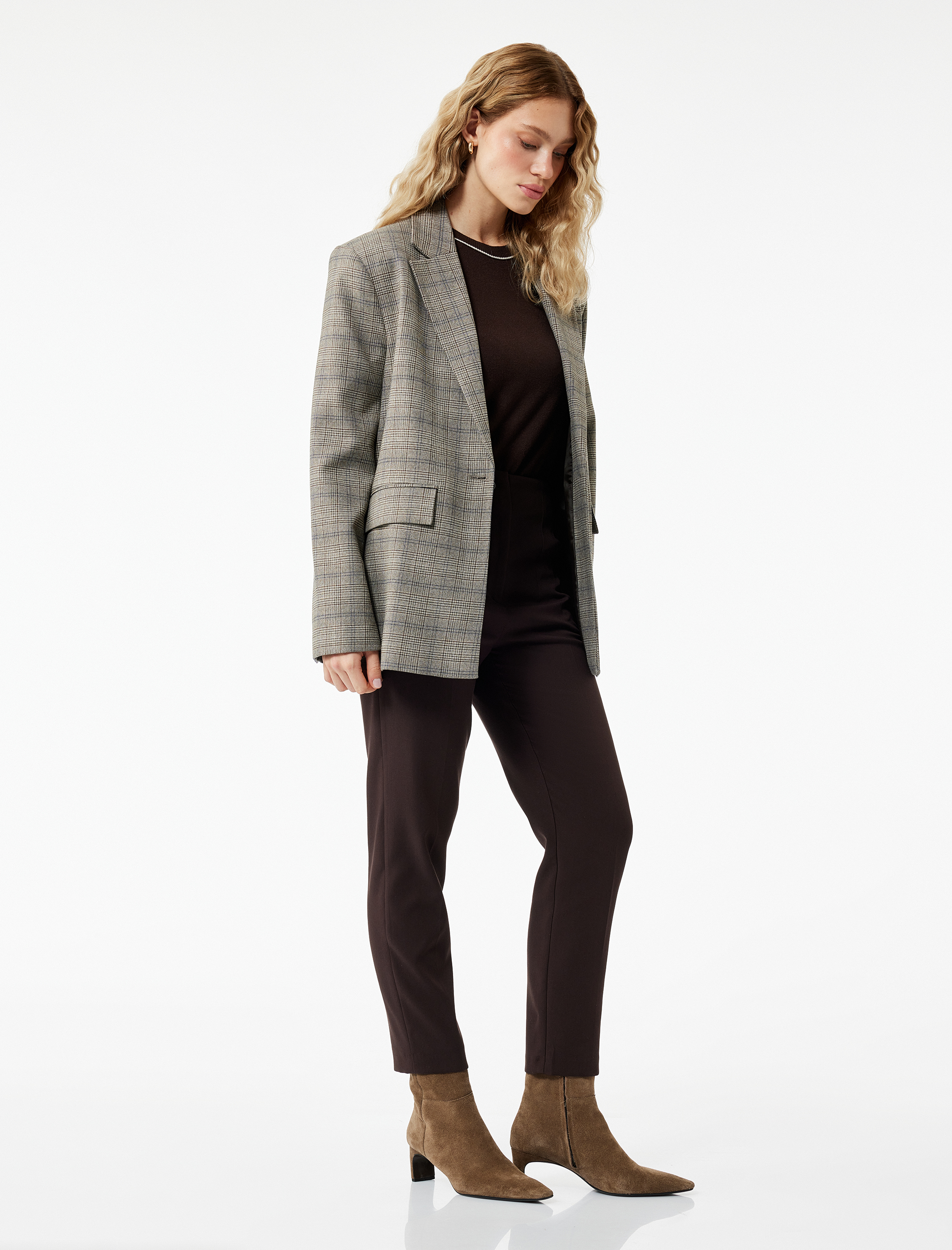   Regular Fit Yüksek Bel Cigarette Kumaş Pantolon