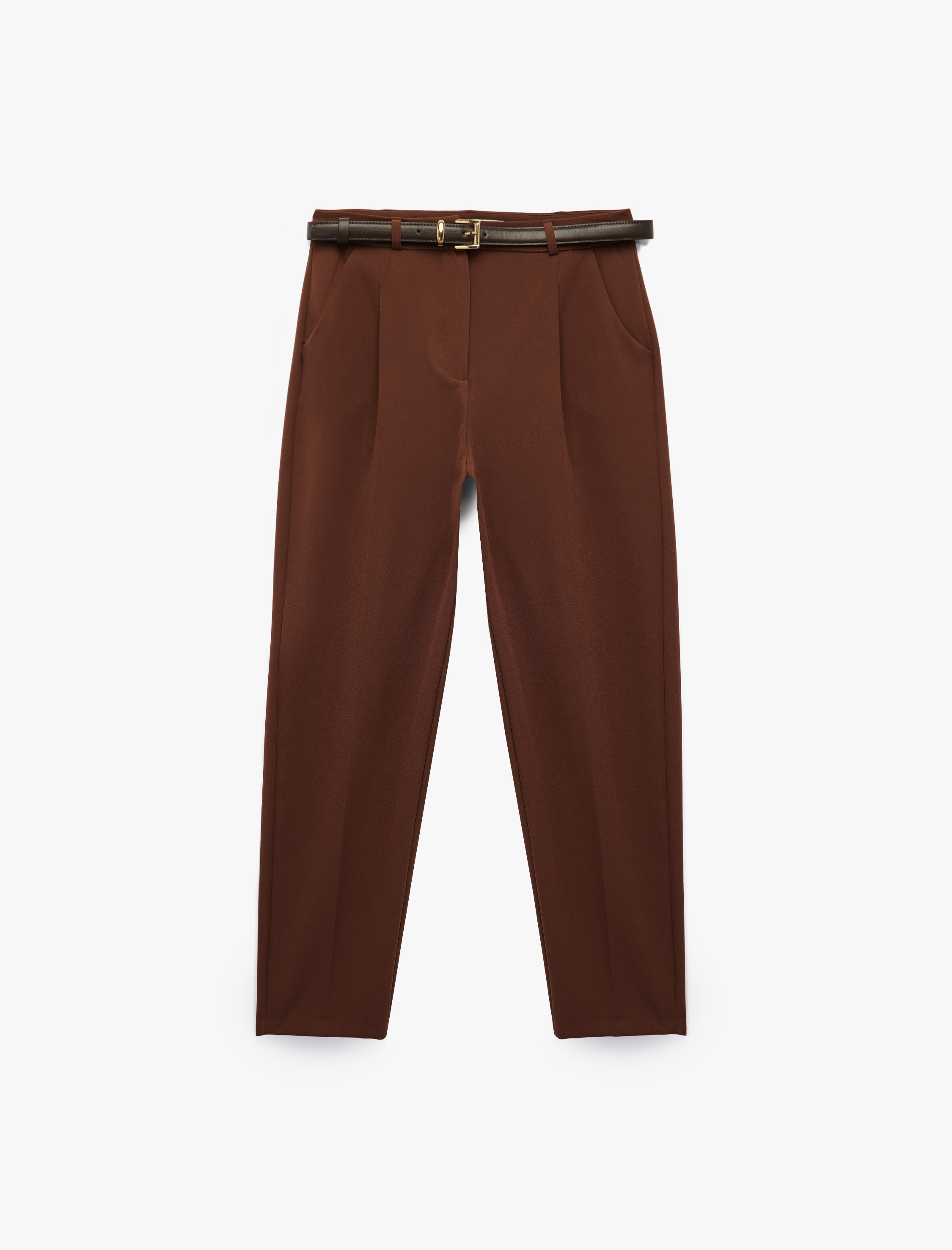   Regular Fit Cepli Kemer Detaylı Havuç Pantolon