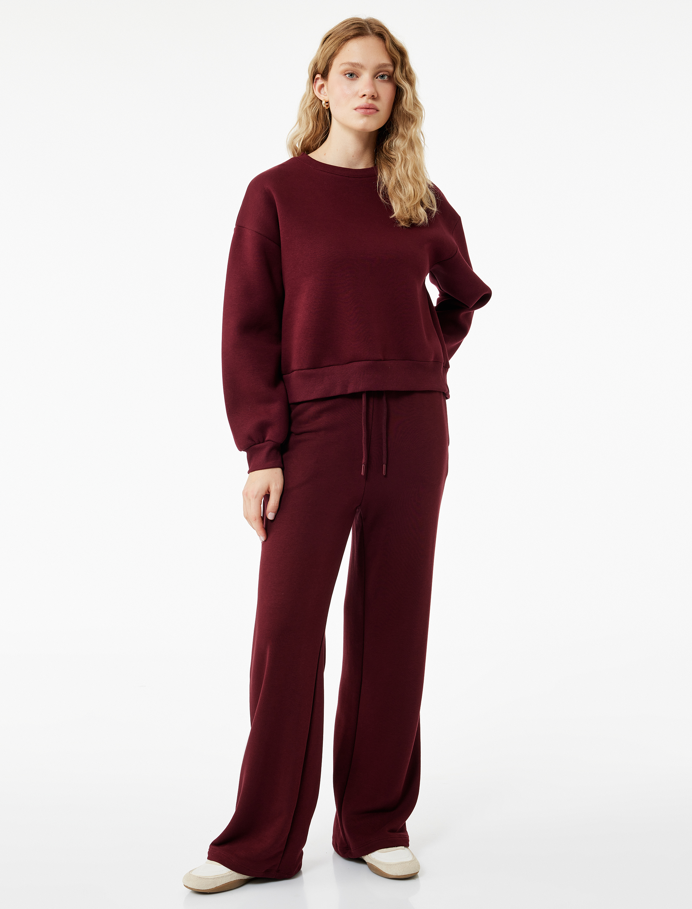   Normal Bel Üç İplik Nervürlü Cepli Eşofman Altı