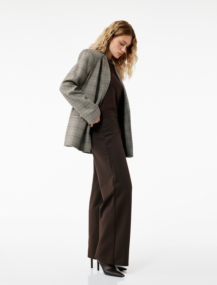  Normal Bel Geniş Paça Pantolon