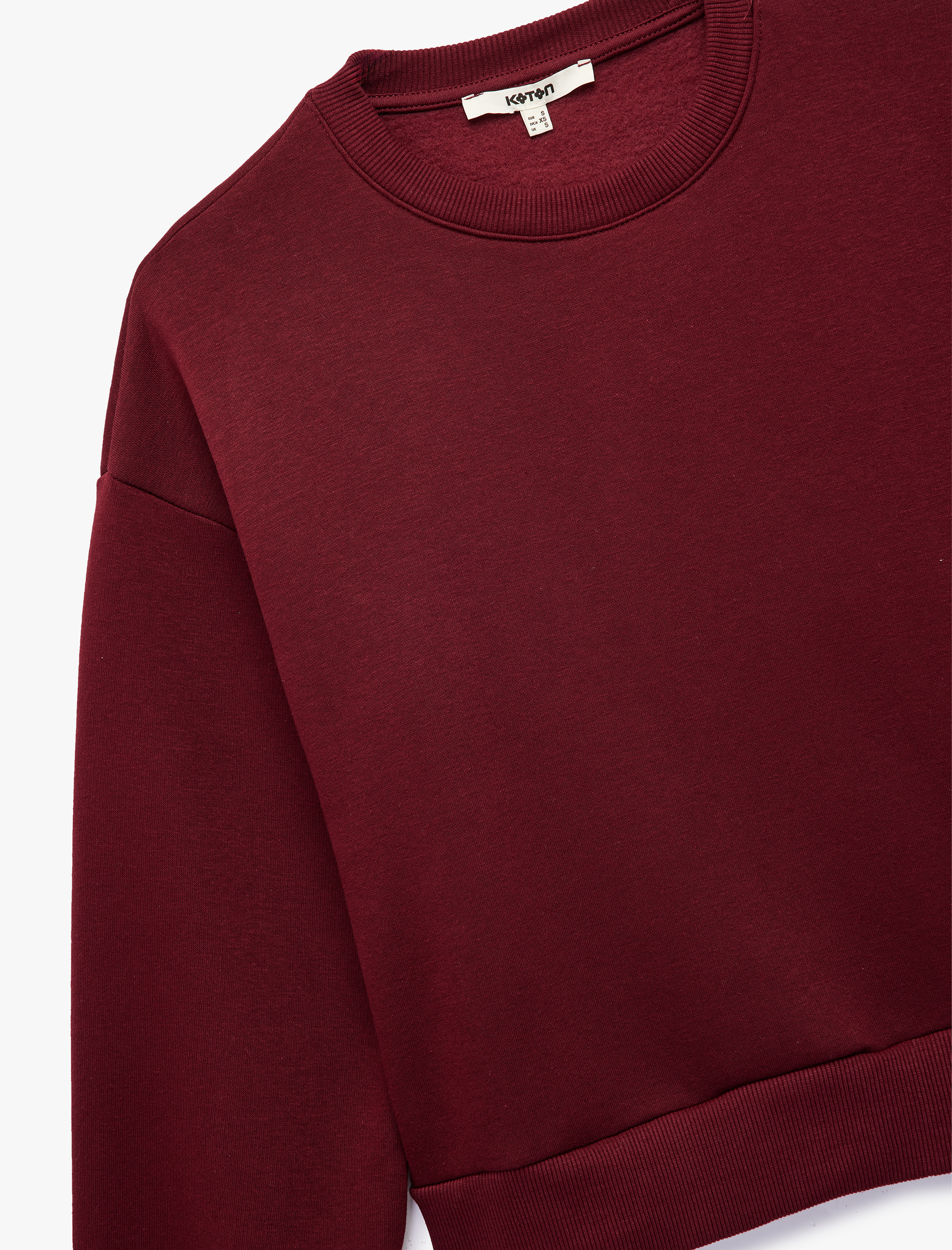   Üç İplik Şardonlu Uzun Kollu Bisiklet Yaka Basic Sweatshirt