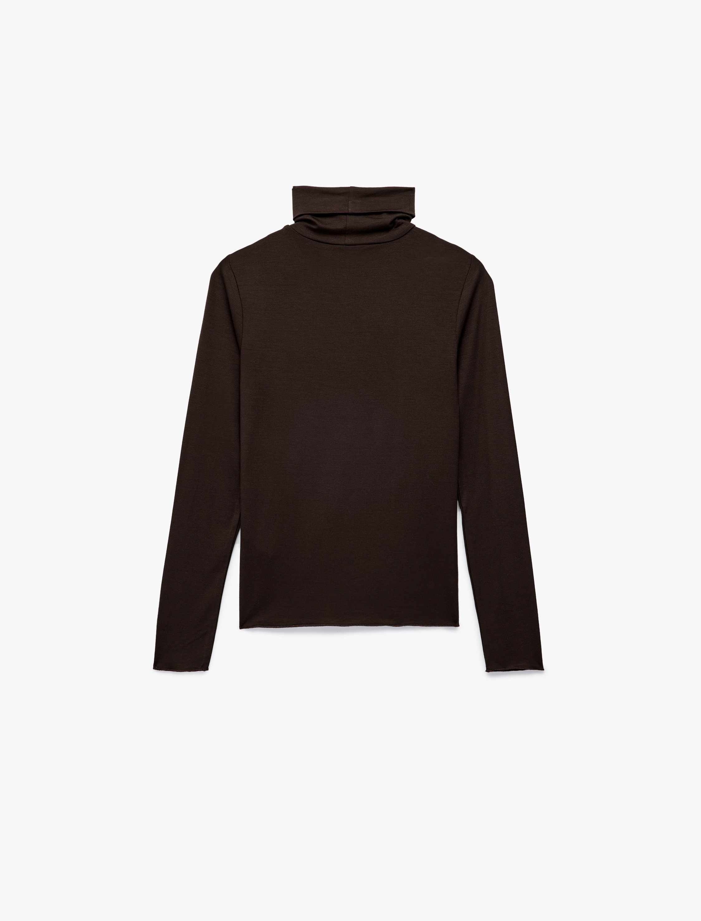   Slim Fit Viskon Kumaş Uzun Kollu Balıkçı Yaka Tişört