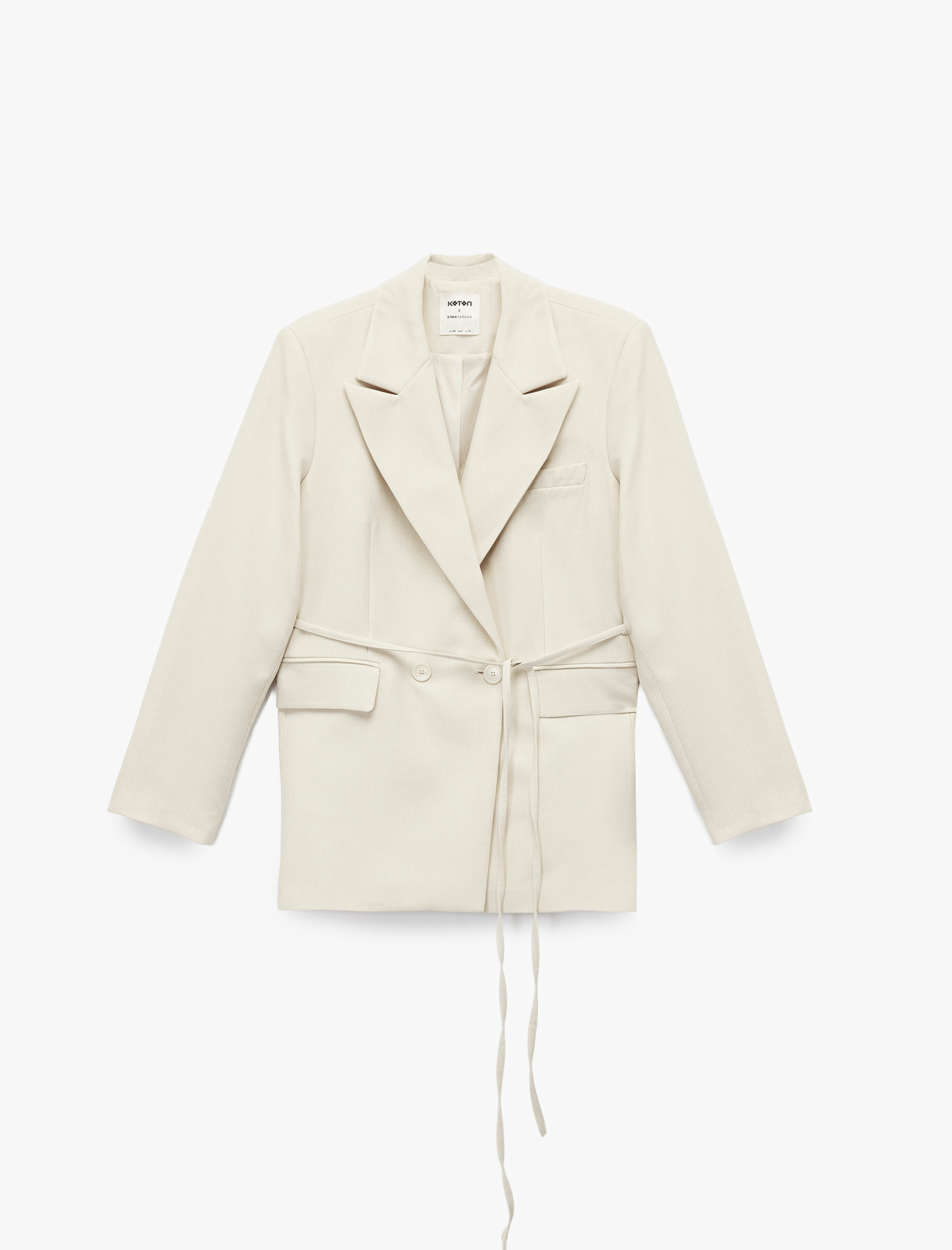   Koton X Sima Tarkan - Kruvaze Uzun Kollu Kemerli Oversize Blazer Ceket