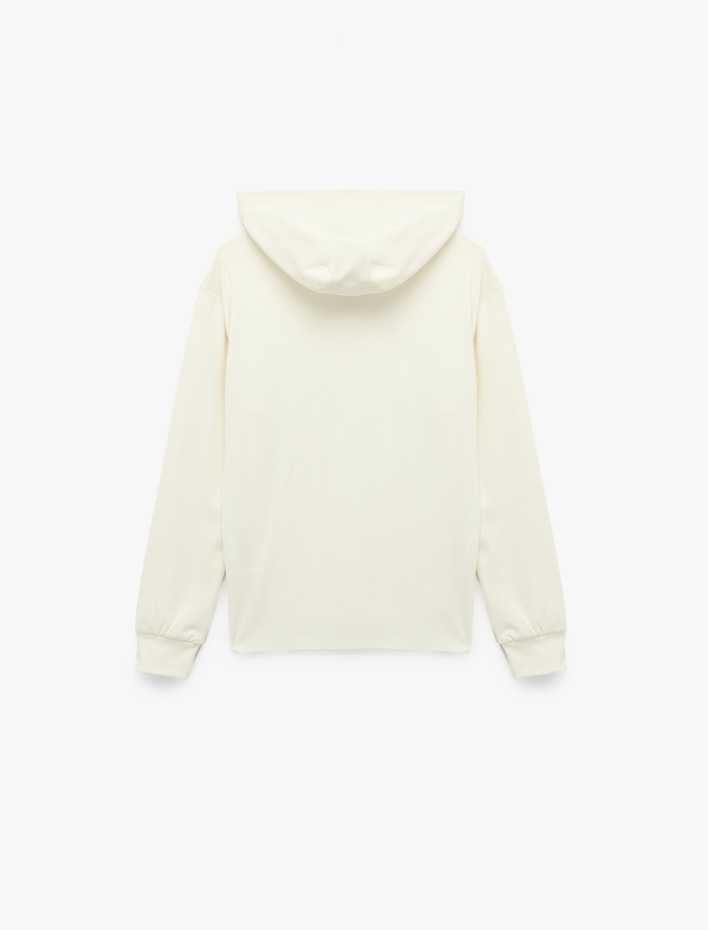  Yarım Fermuarlı Kapüşonlu Oversize Spor Sweatshirt