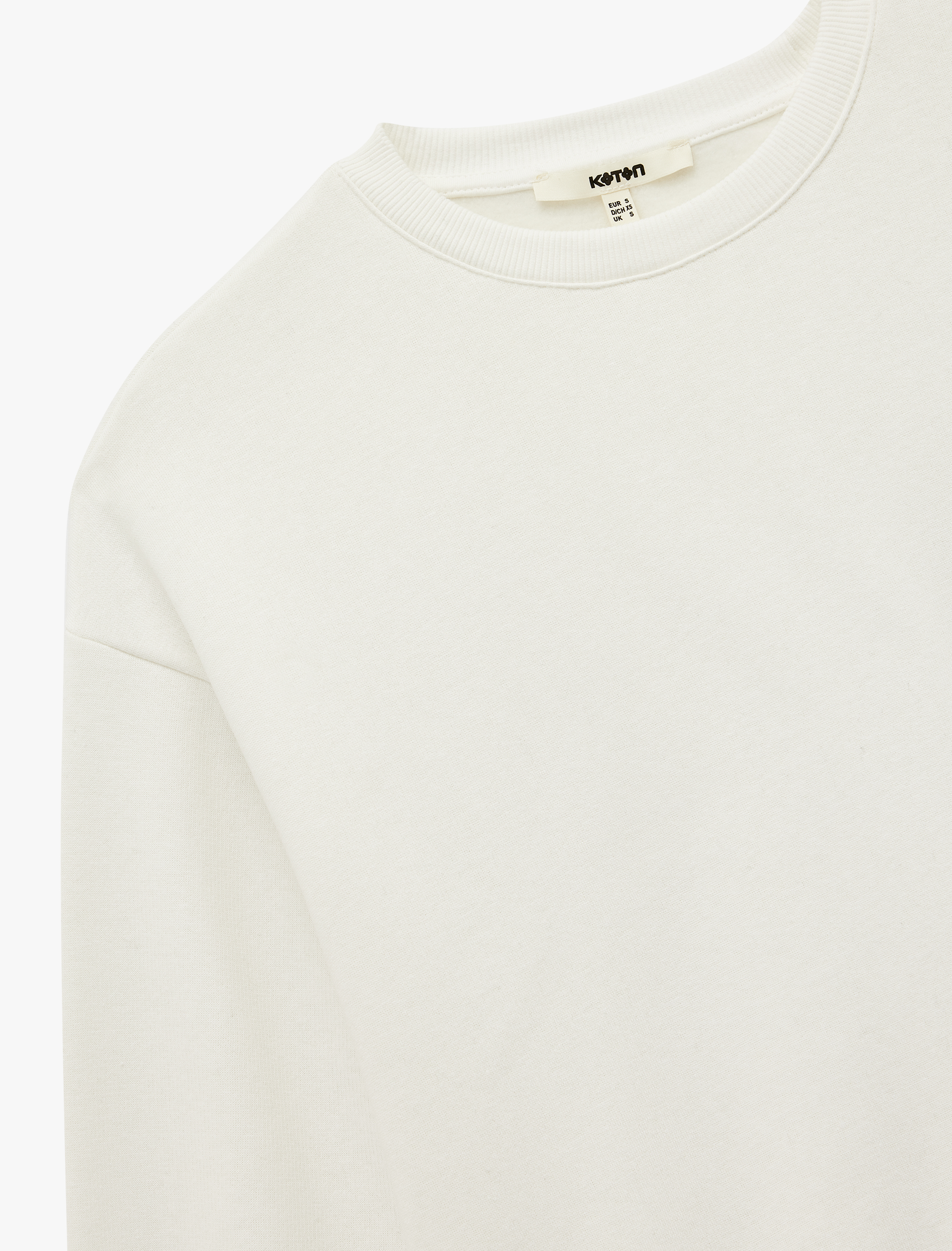   Üç İplik Şardonlu Uzun Kollu Bisiklet Yaka Basic Sweatshirt