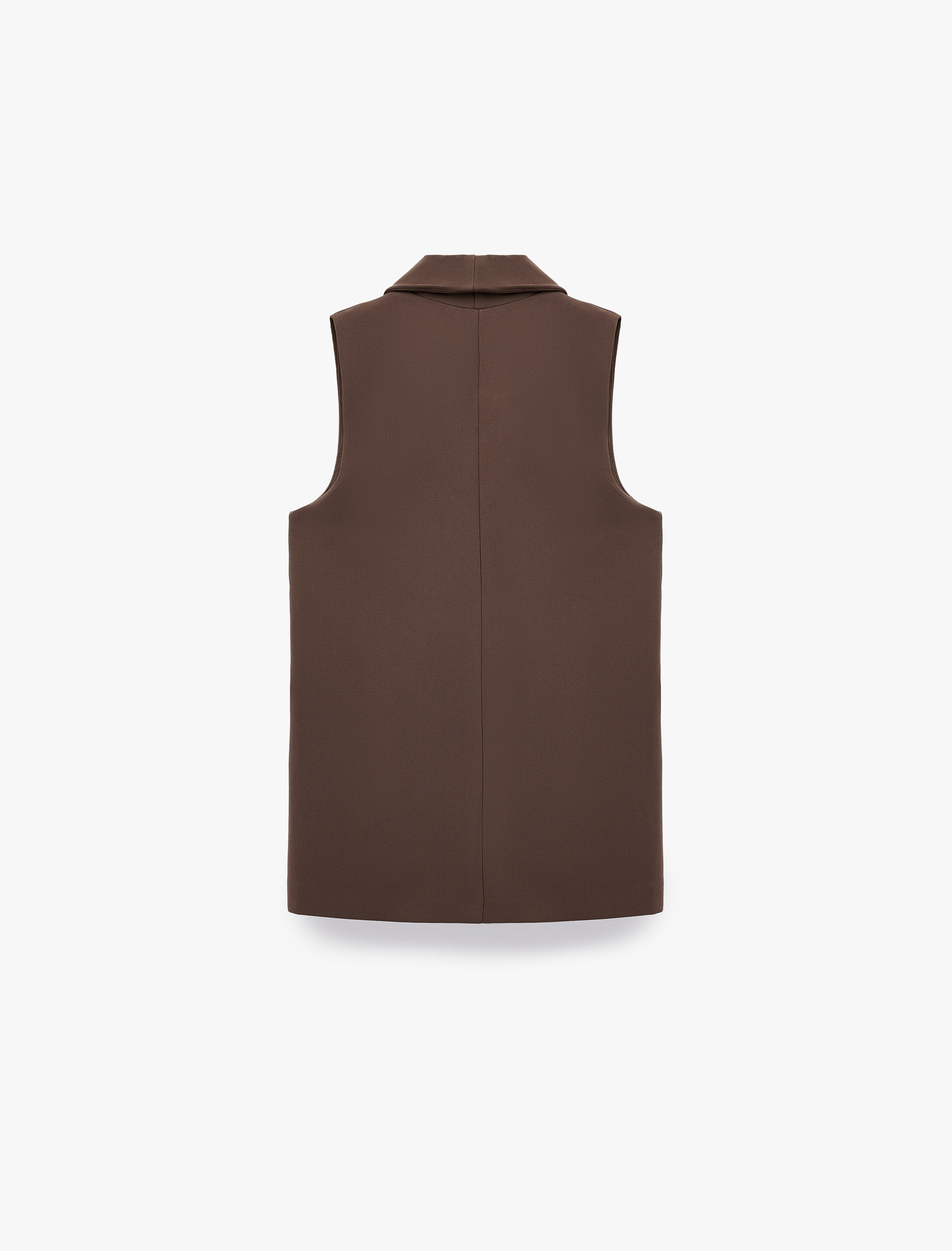   Cep Detaylı Kruvaze Kolsuz Uzun Blazer Yelek