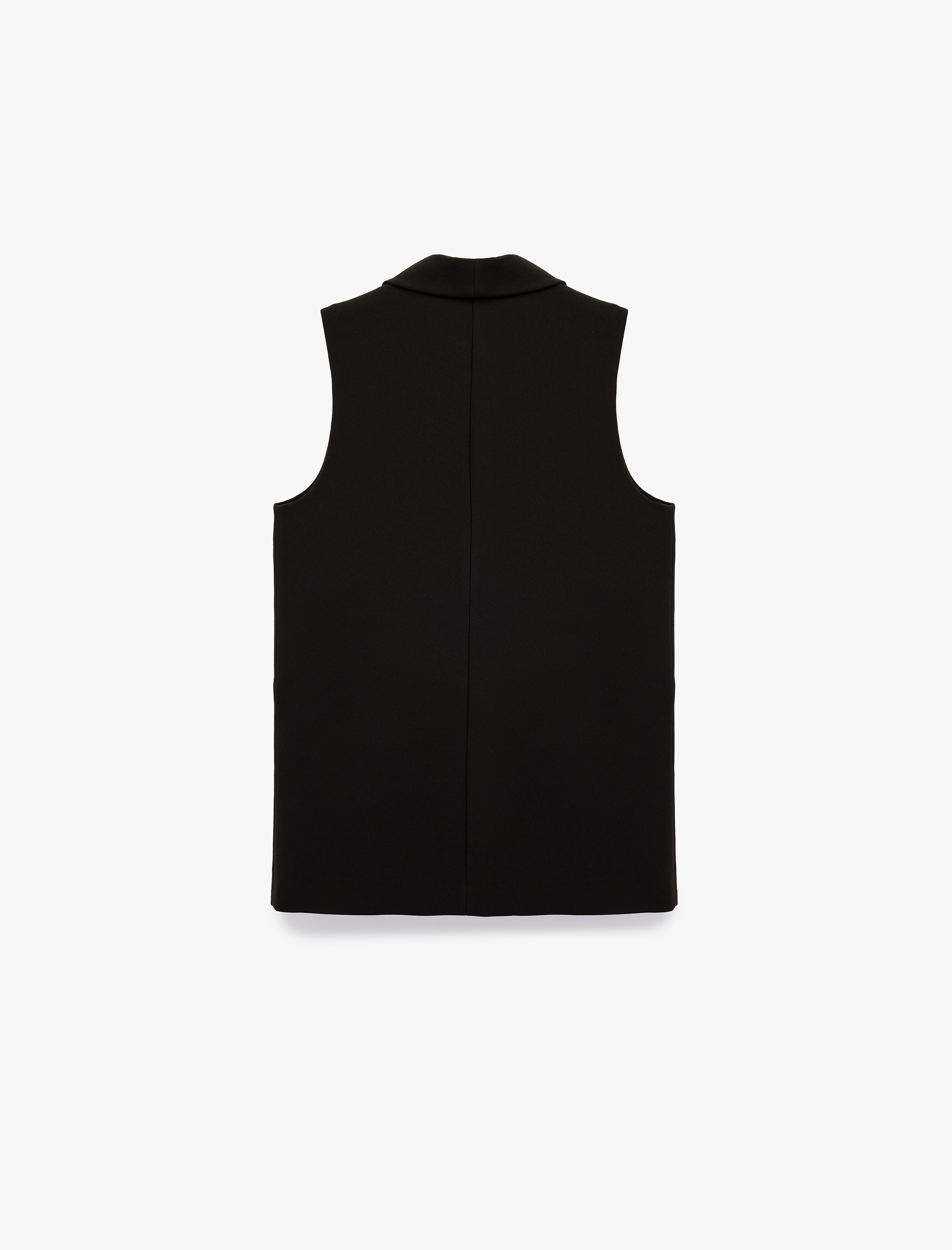   Cep Detaylı Kruvaze Kolsuz Uzun Blazer Yelek