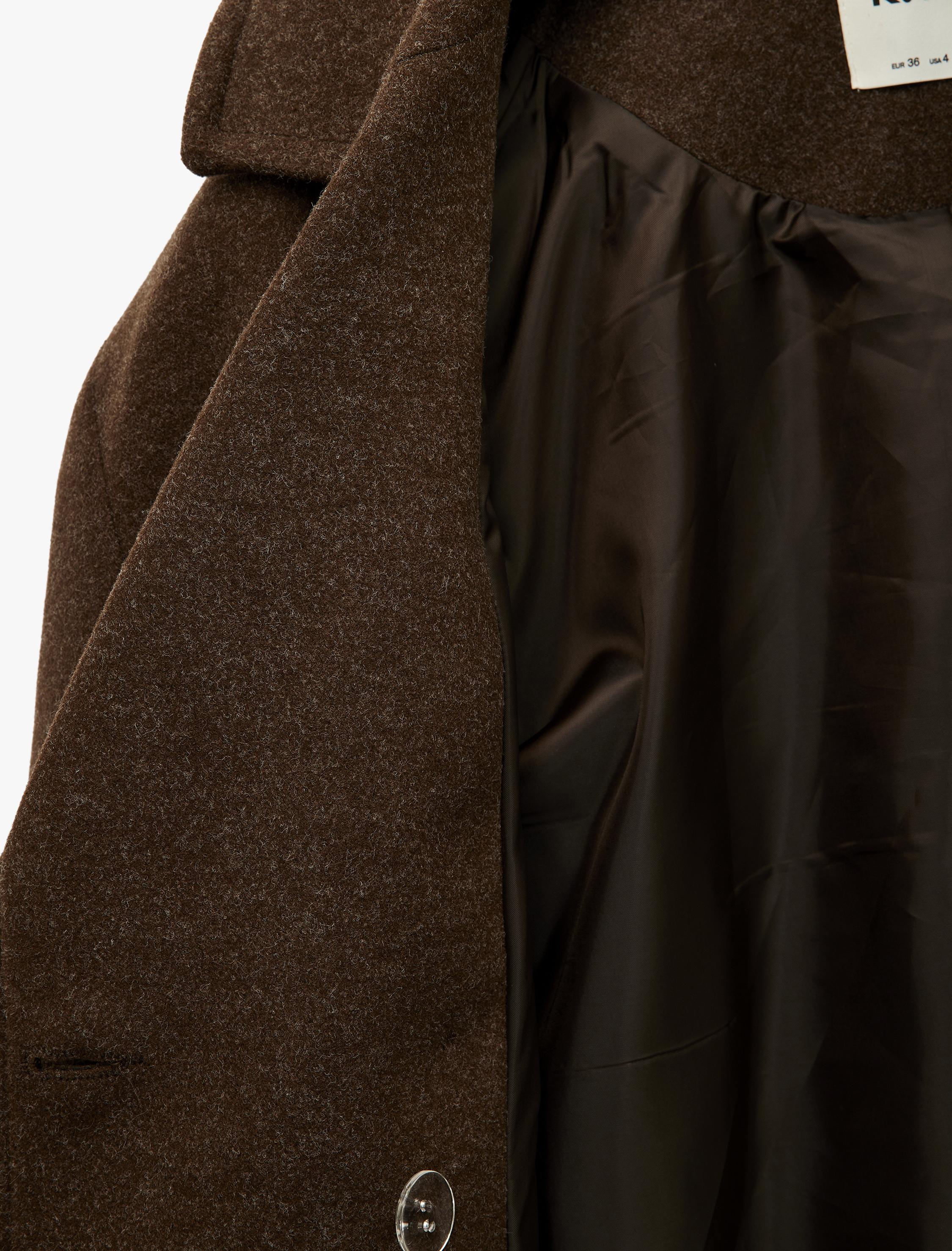   Cepli Düğmeli Uzun Kollu Kruvaze Kısa Kaşe Mont