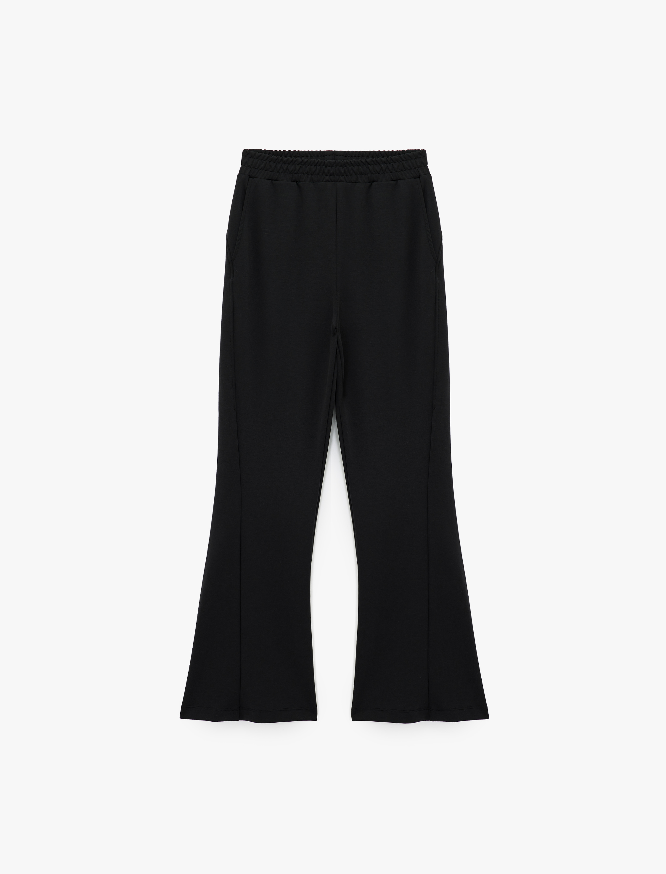   Yüksek Bel Oversize Şardonlu Geniş Paça Modal Karışımlı Spor Eşofman Altı