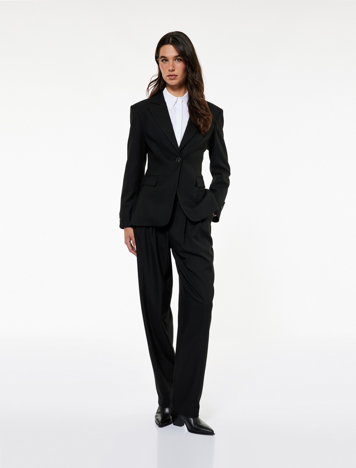  Koton X Sibil Çetinkaya - Slim Fit Cepli Uzun Kollu Blazer Ceket