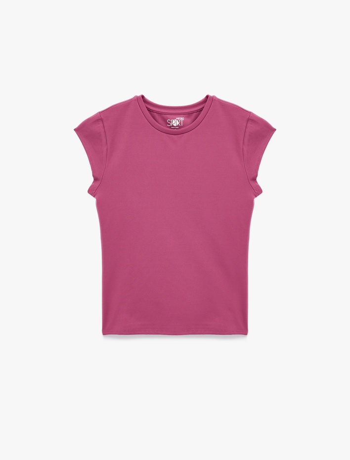  Slim Fit Kısa Kollu İnterlok Bisiklet Yaka Spor Tişört