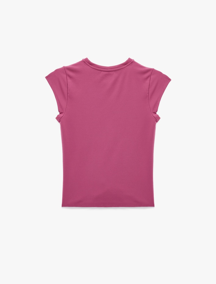  Slim Fit Kısa Kollu İnterlok Bisiklet Yaka Spor Tişört