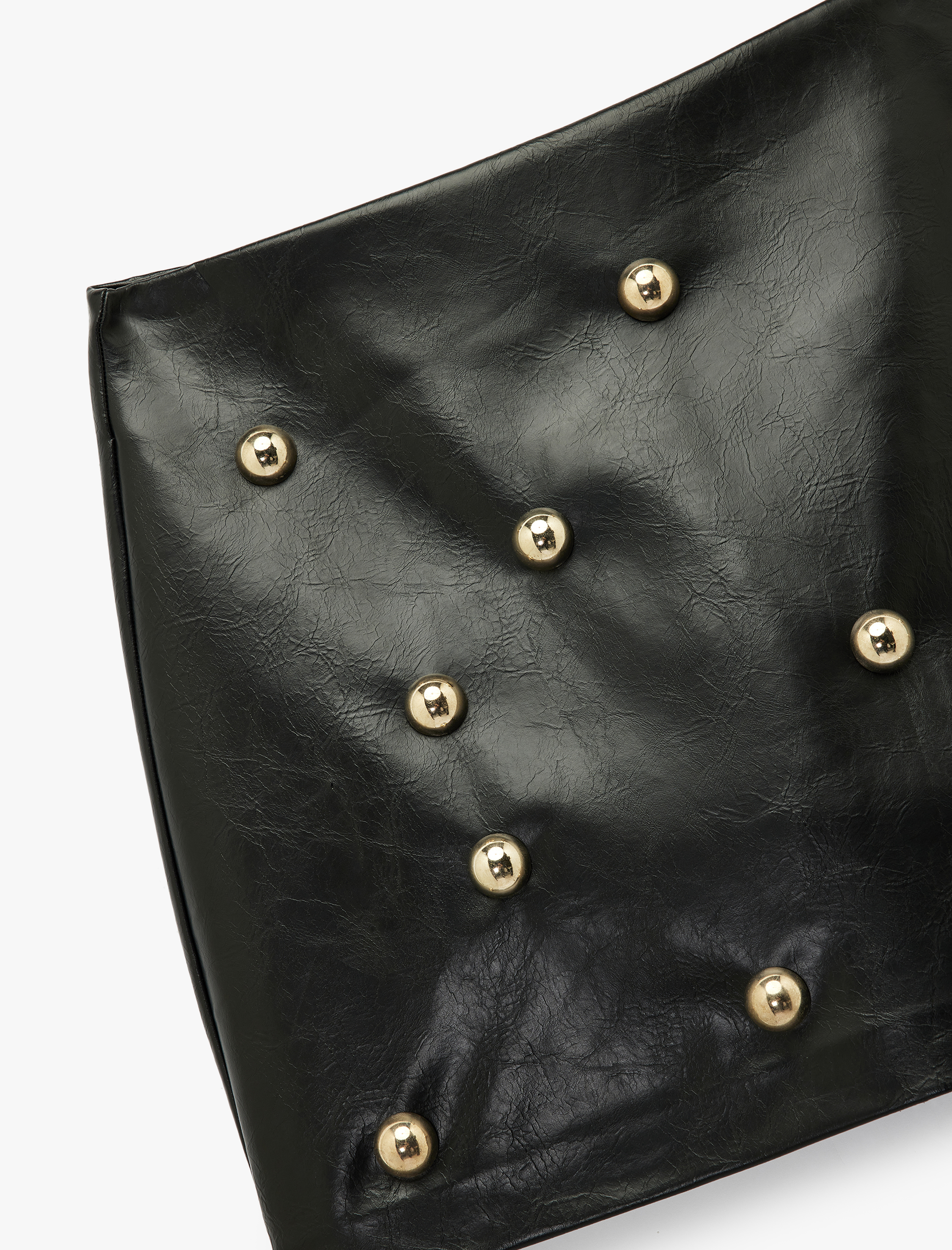   Suni Deri Troklu A Kesim Mini Etek