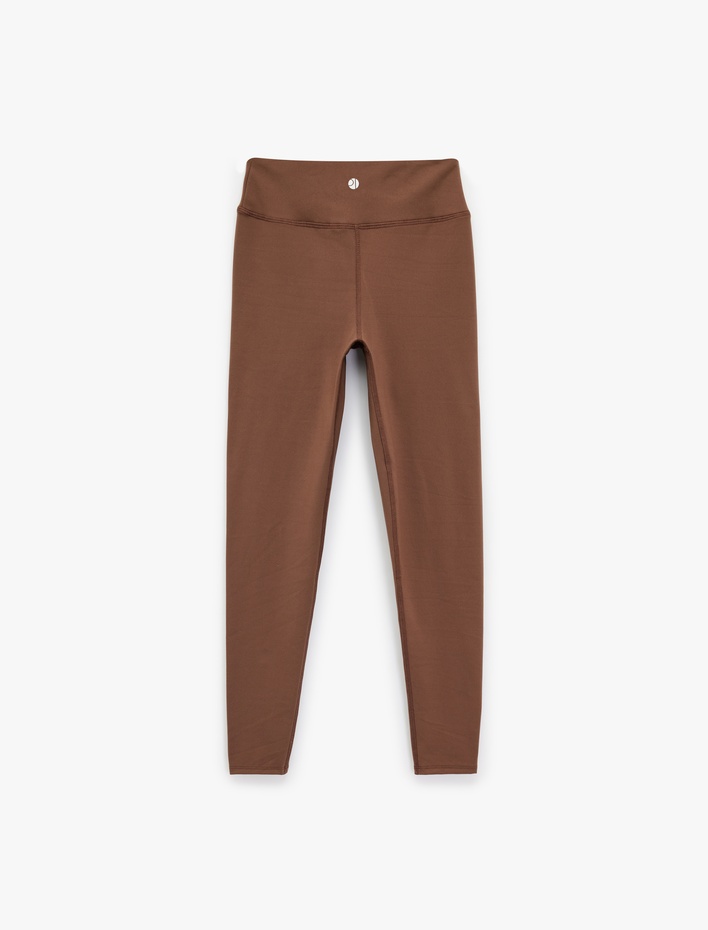  Yüksek Bel Skinny Fit İnterlok Dikiş Detaylı Spor Tayt