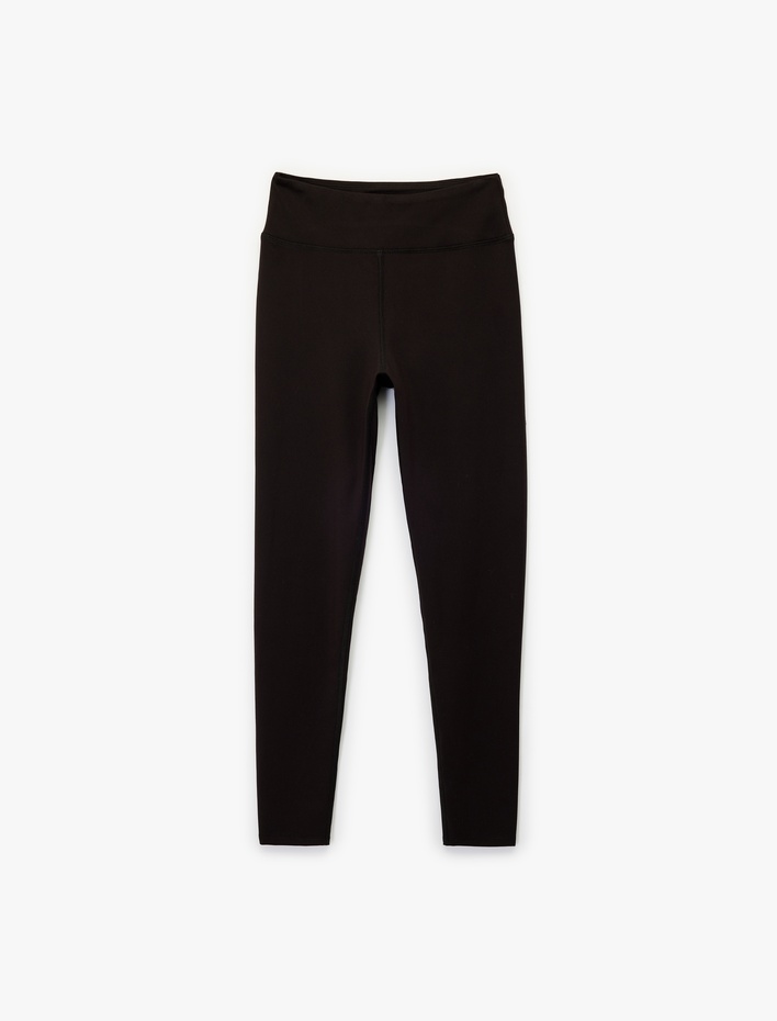  Yüksek Bel Skinny Fit İnterlok Dikiş Detaylı Spor Tayt