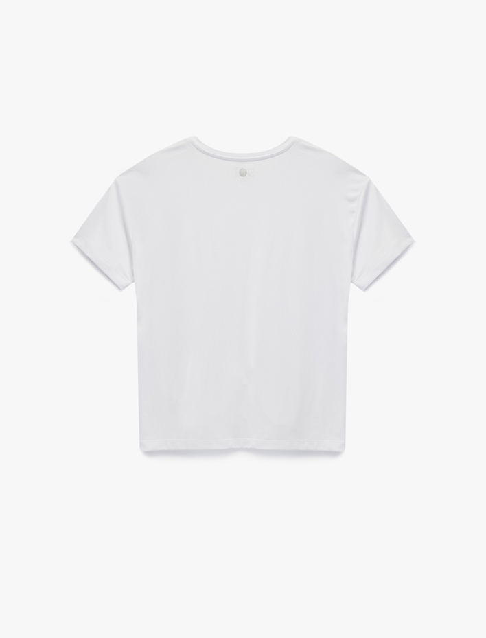  Rahat Kalıp Kısa Kollu Bisiklet Yaka Spor Tişört