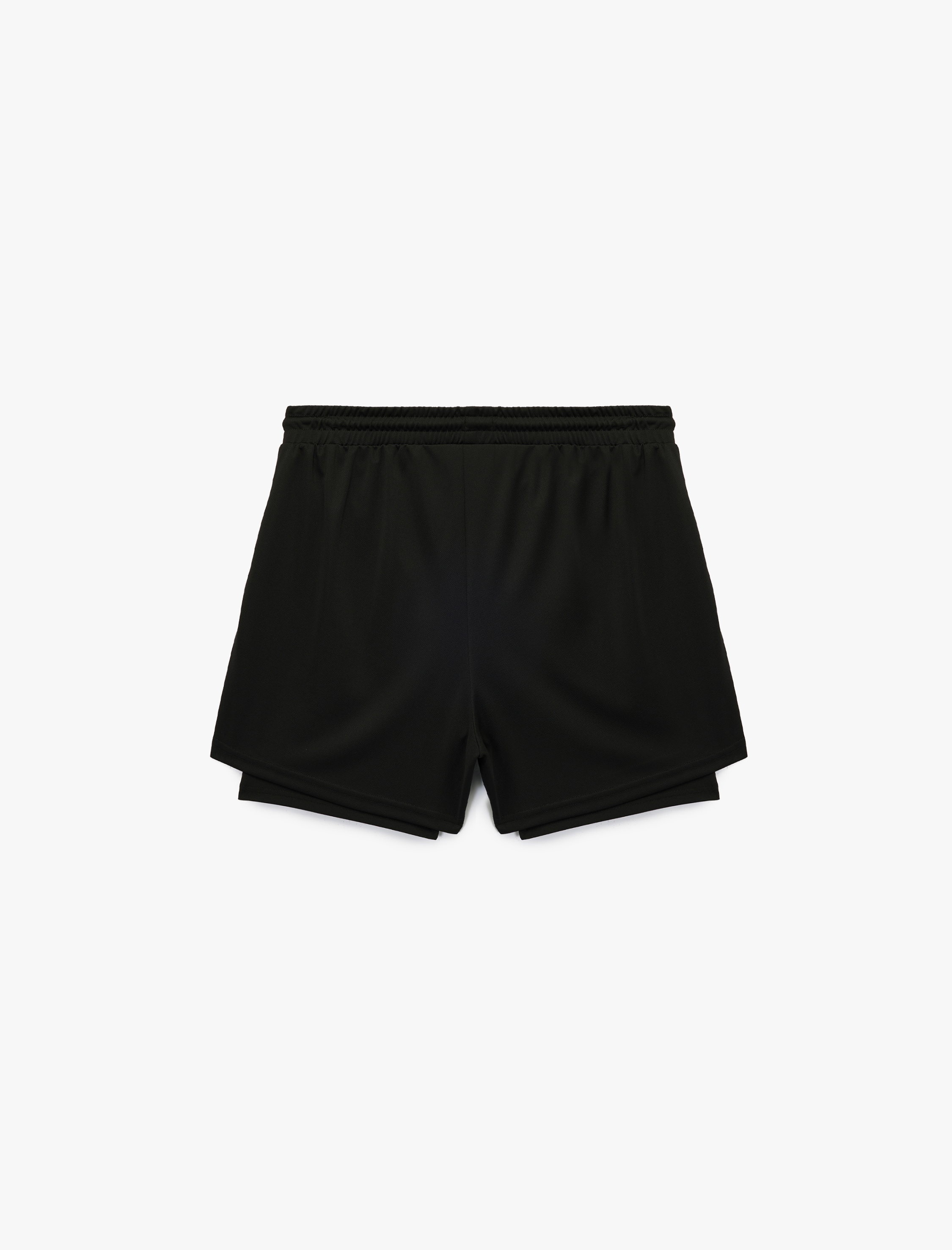   Beli Bağlamalı Lastikli Rahat Kalıp Cepli Spor Taytlı Şort