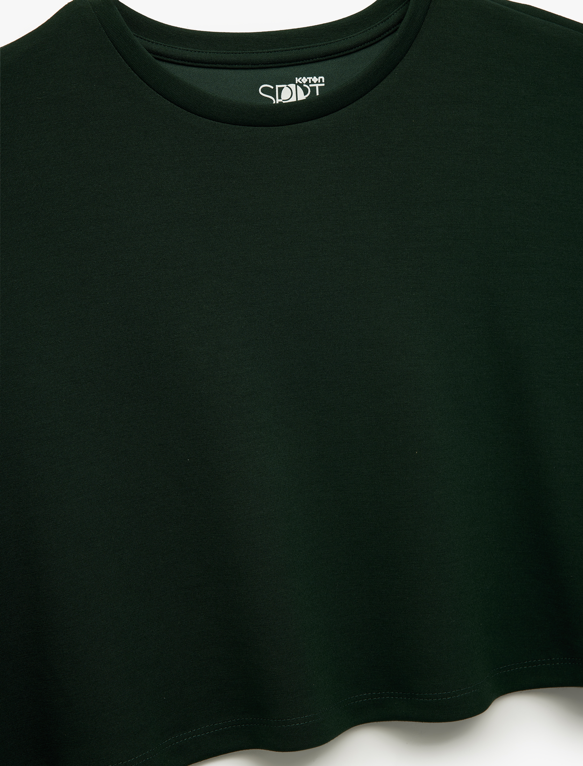   Viskon Oversize Uzun Kollu Bisiklet Yaka Crop Spor Sweatshirt