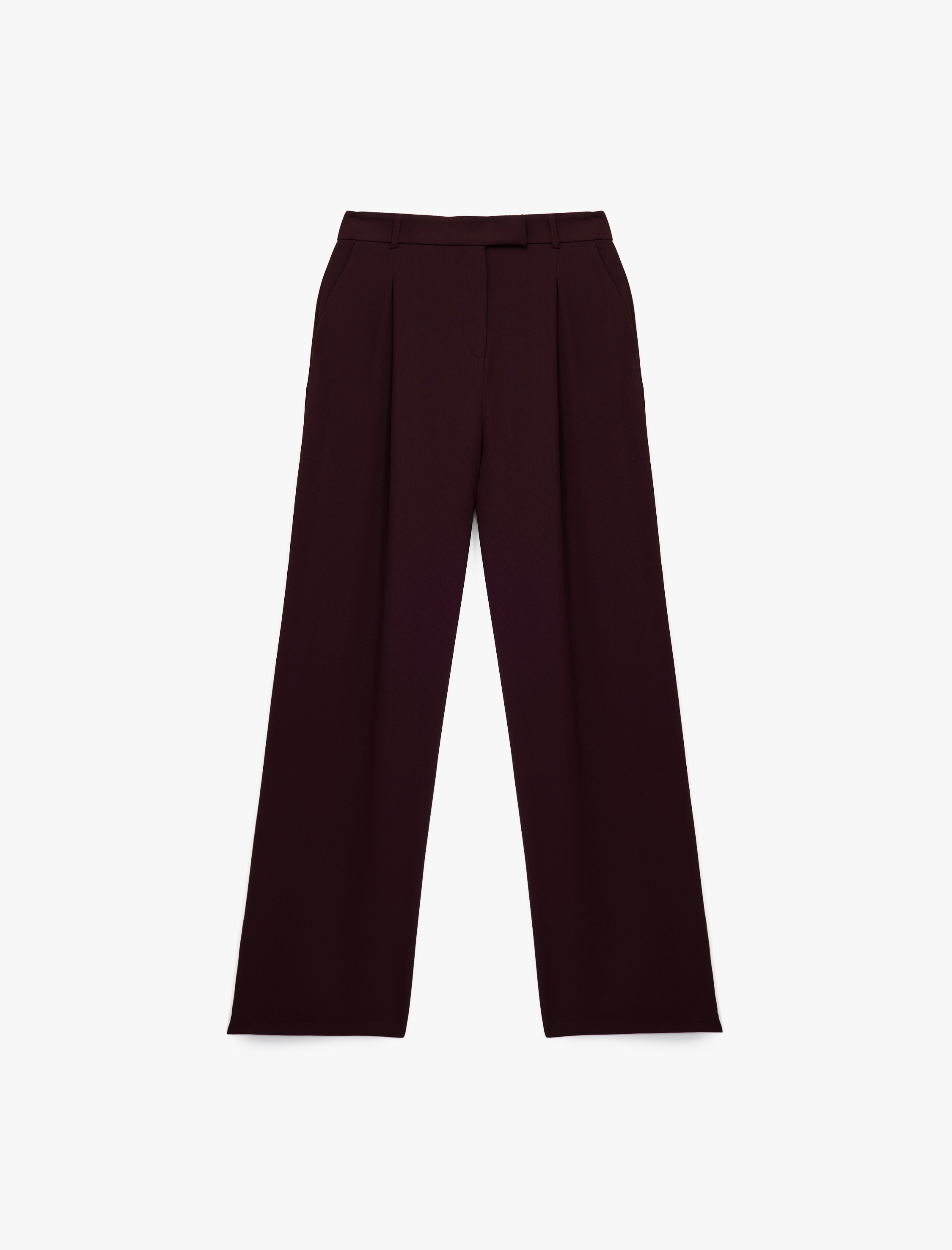   Yüksek Bel Cepli Nervürlü Krep Palazzo Pantolon