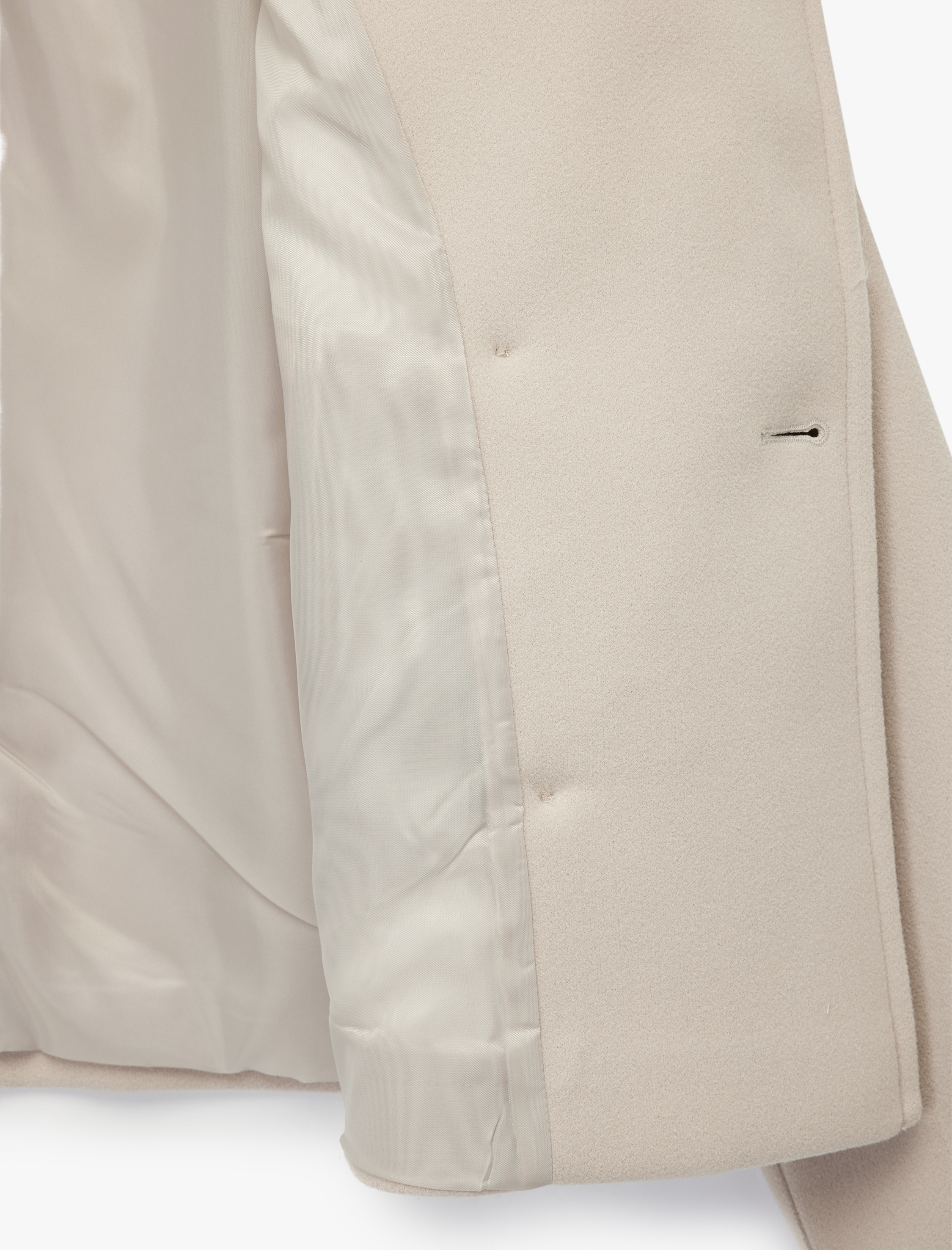 Düğmeli Cepli Uzun Kollu Kruvaze Crop Kaşe Ceket