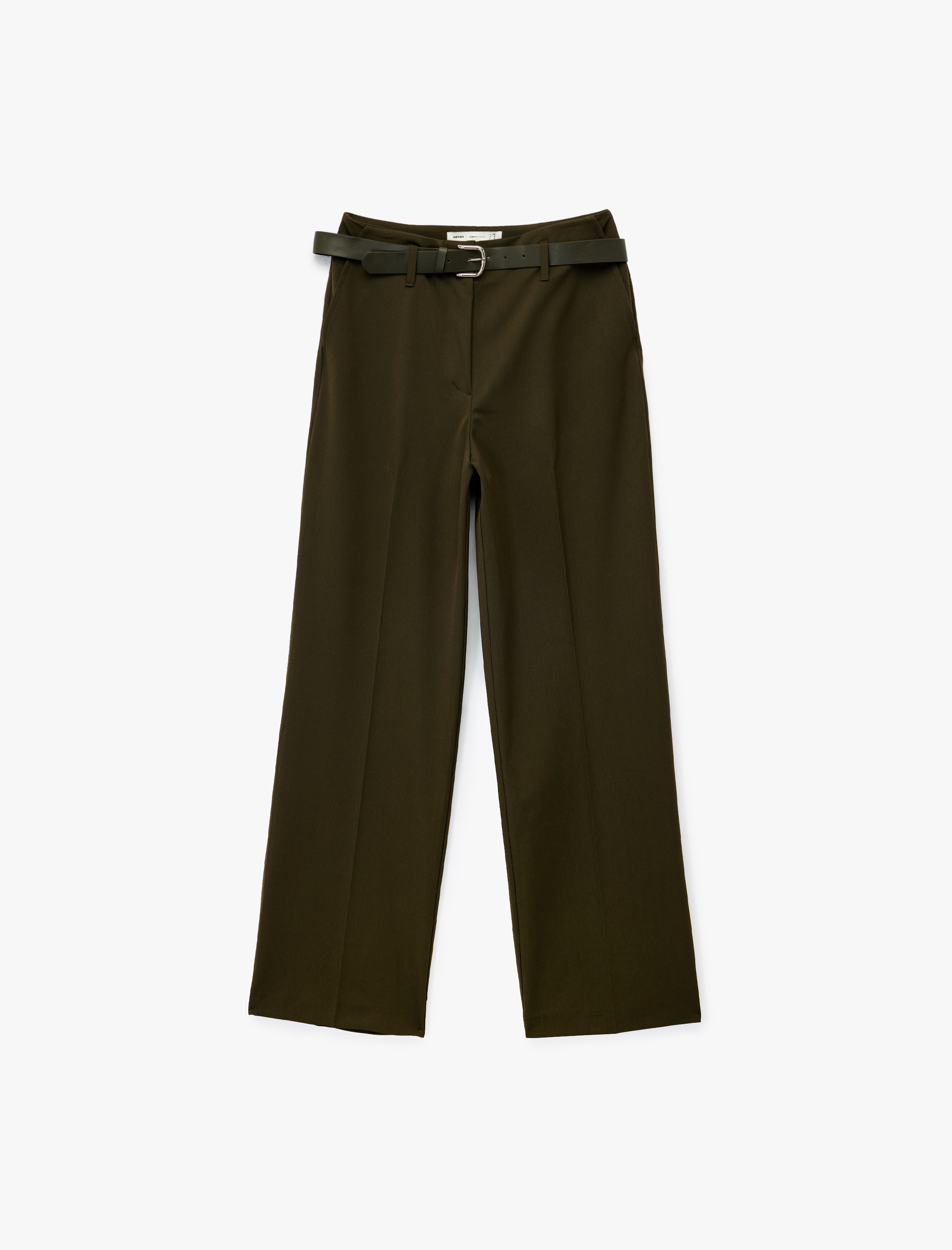   Koton X Sima Tarkan - Nervürlü Cepli Straight Fit Kemerli Bol Paça Pantolon