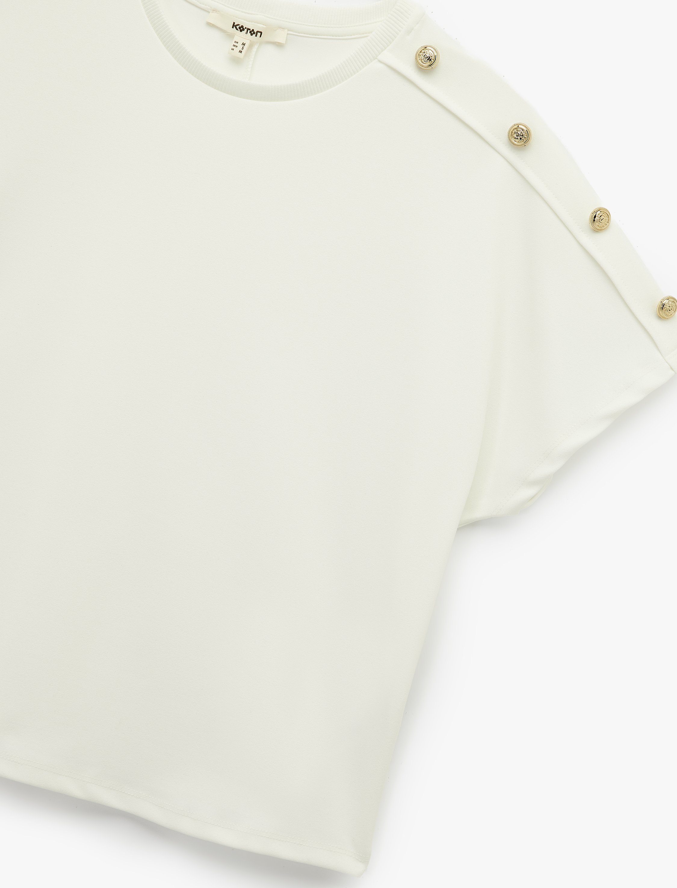   Regular Fit Kısa Kollu Bisiklet Yaka Düğmeli Tişört