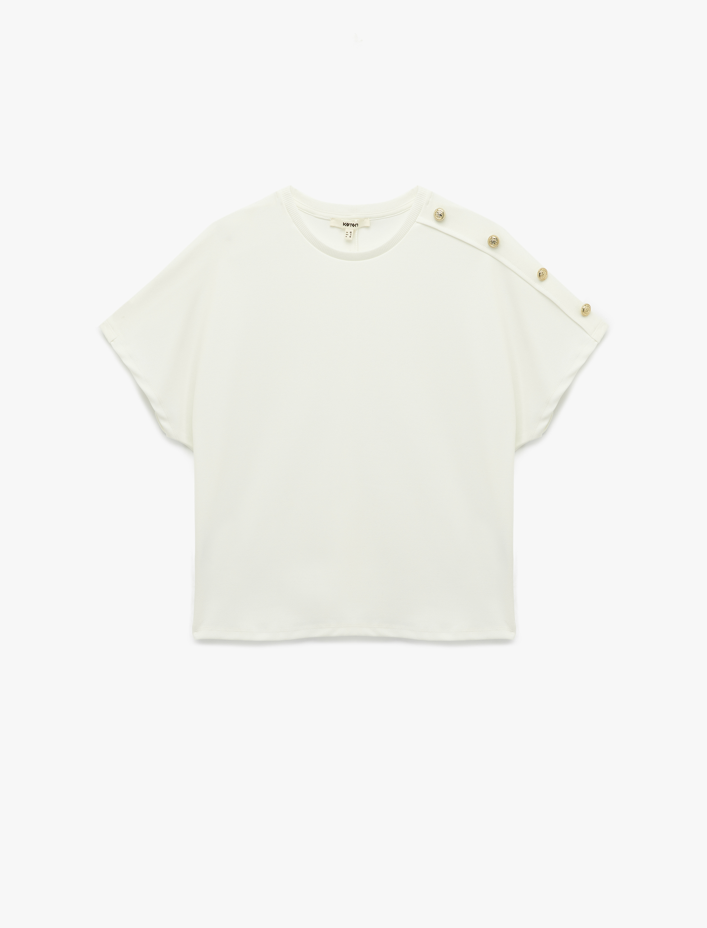   Regular Fit Kısa Kollu Bisiklet Yaka Düğmeli Tişört