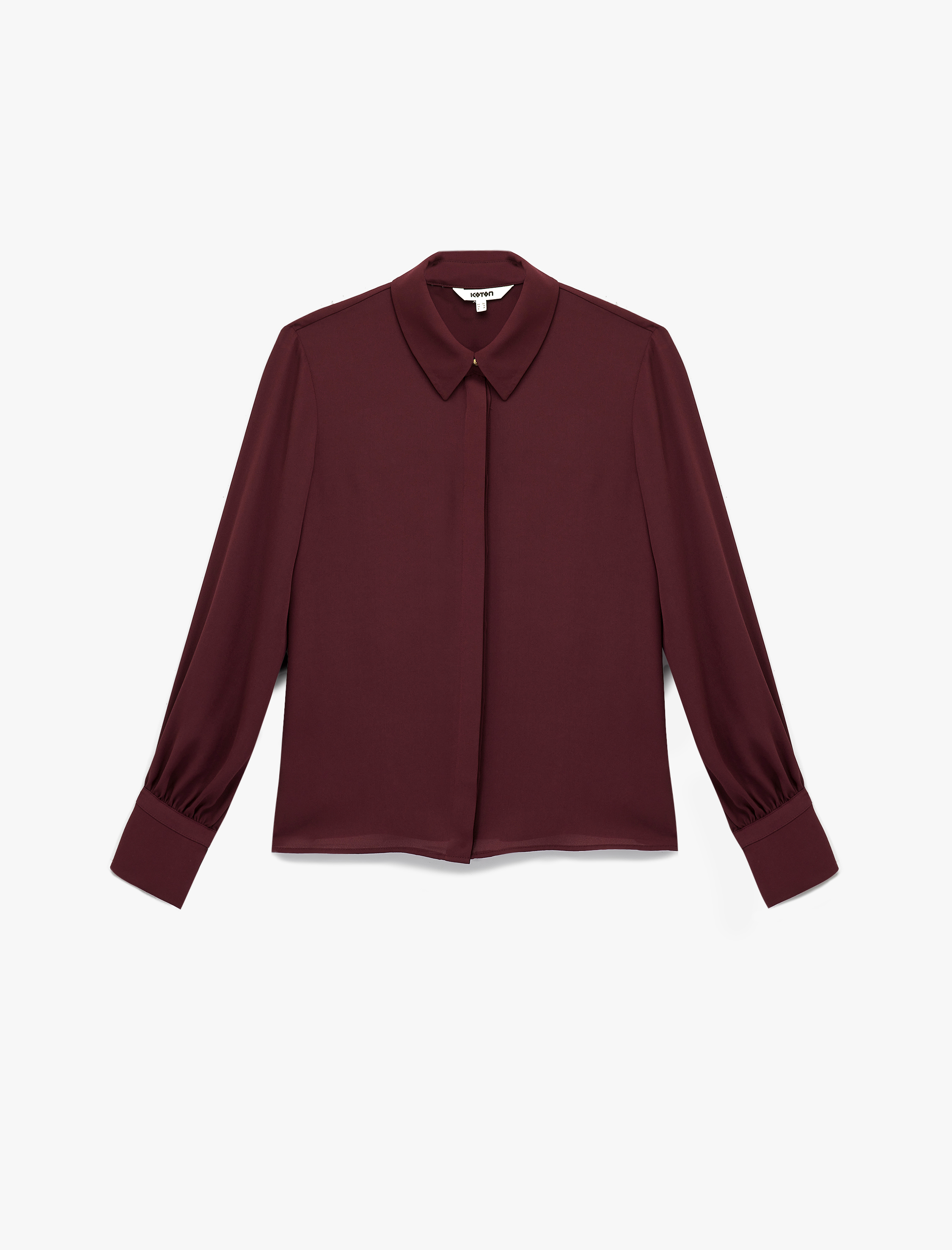   Klasik Yaka Düğmeli Uzun Kollu Krep Gömlek