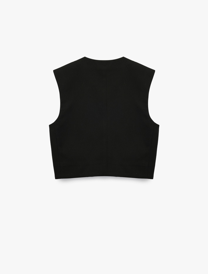  Metal Aksesuarlı Kolsuz Bisiklet Yaka Yelek